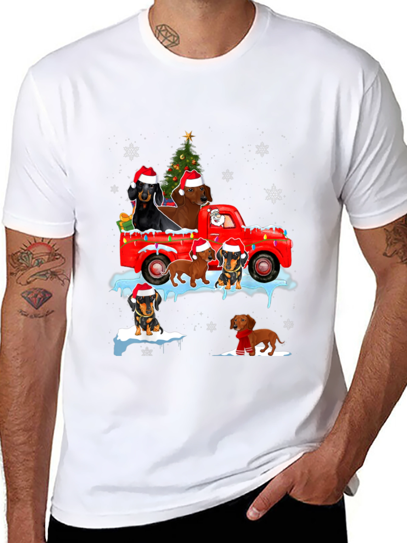Dachshund Christmas Truck T-Shirt