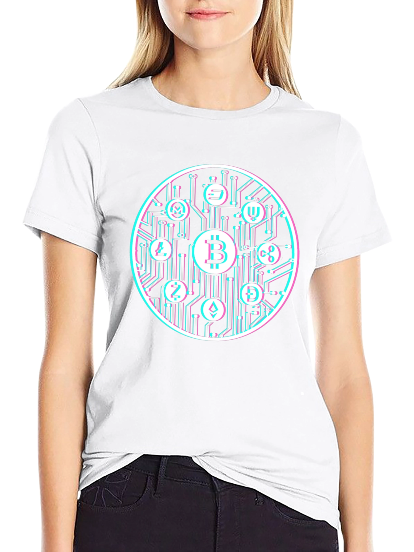 Bitcoin Crypto Currency Graphic Tee Black T-Shirt