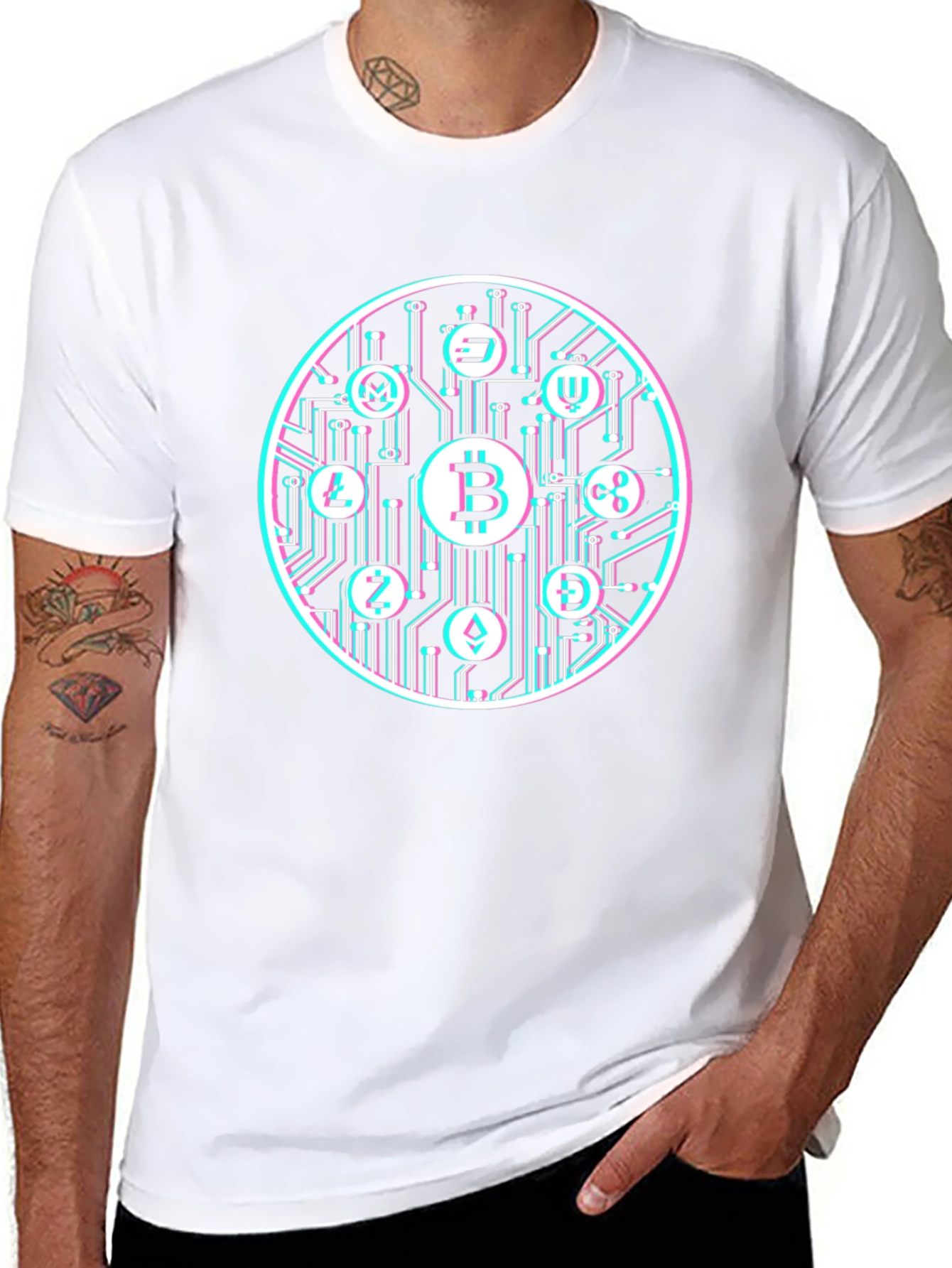 Bitcoin Crypto Currency Graphic Tee Black T-Shirt
