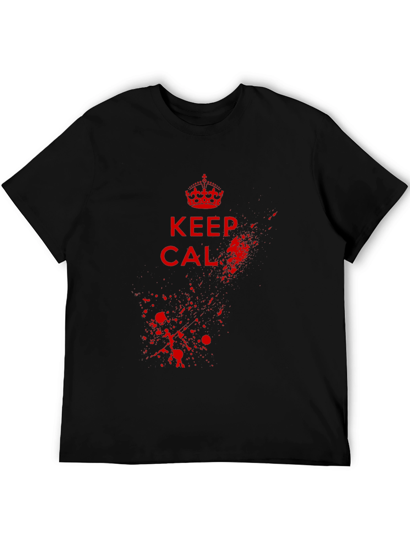 Keep Calm Graphic Tee - Black Cotton Blend