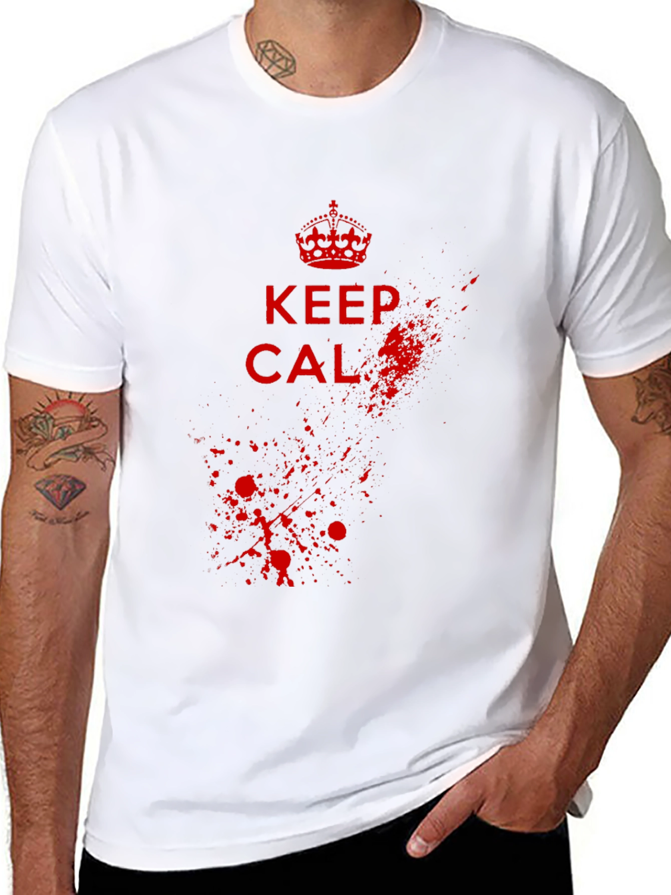 Keep Calm Graphic Tee - Black Cotton Blend