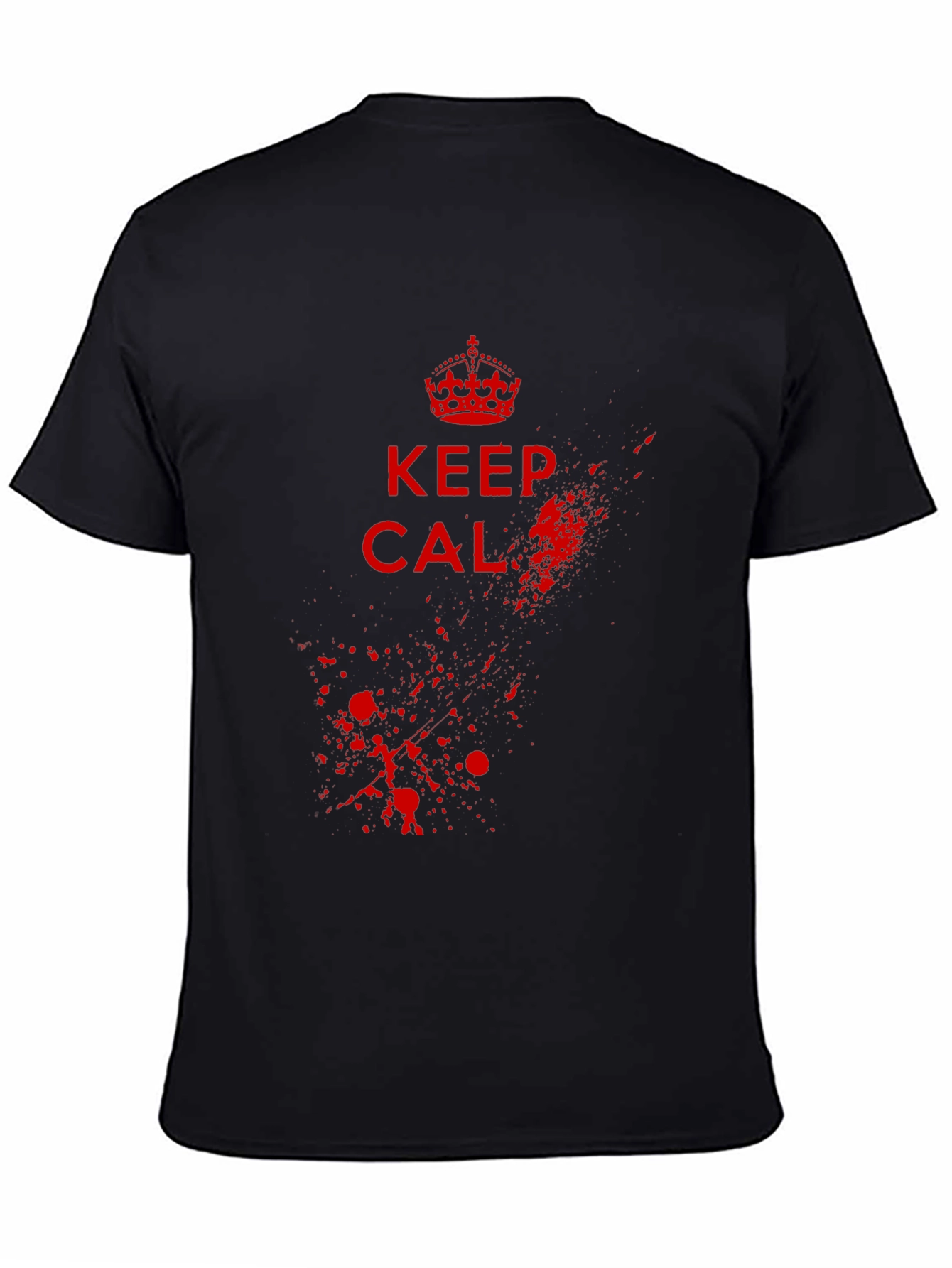 Keep Calm Graphic Tee - Black Cotton Blend