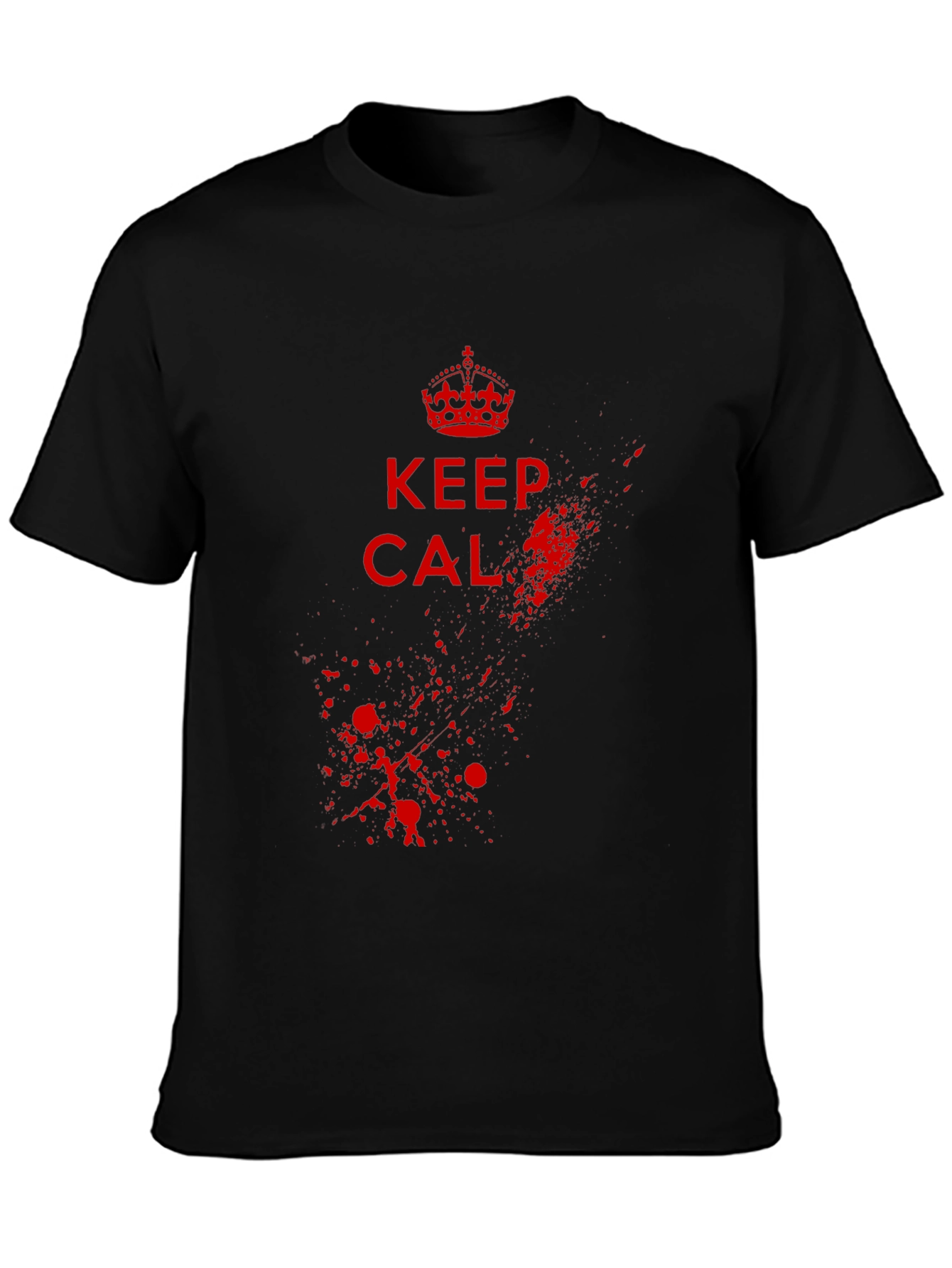 Keep Calm Graphic Tee - Black Cotton Blend