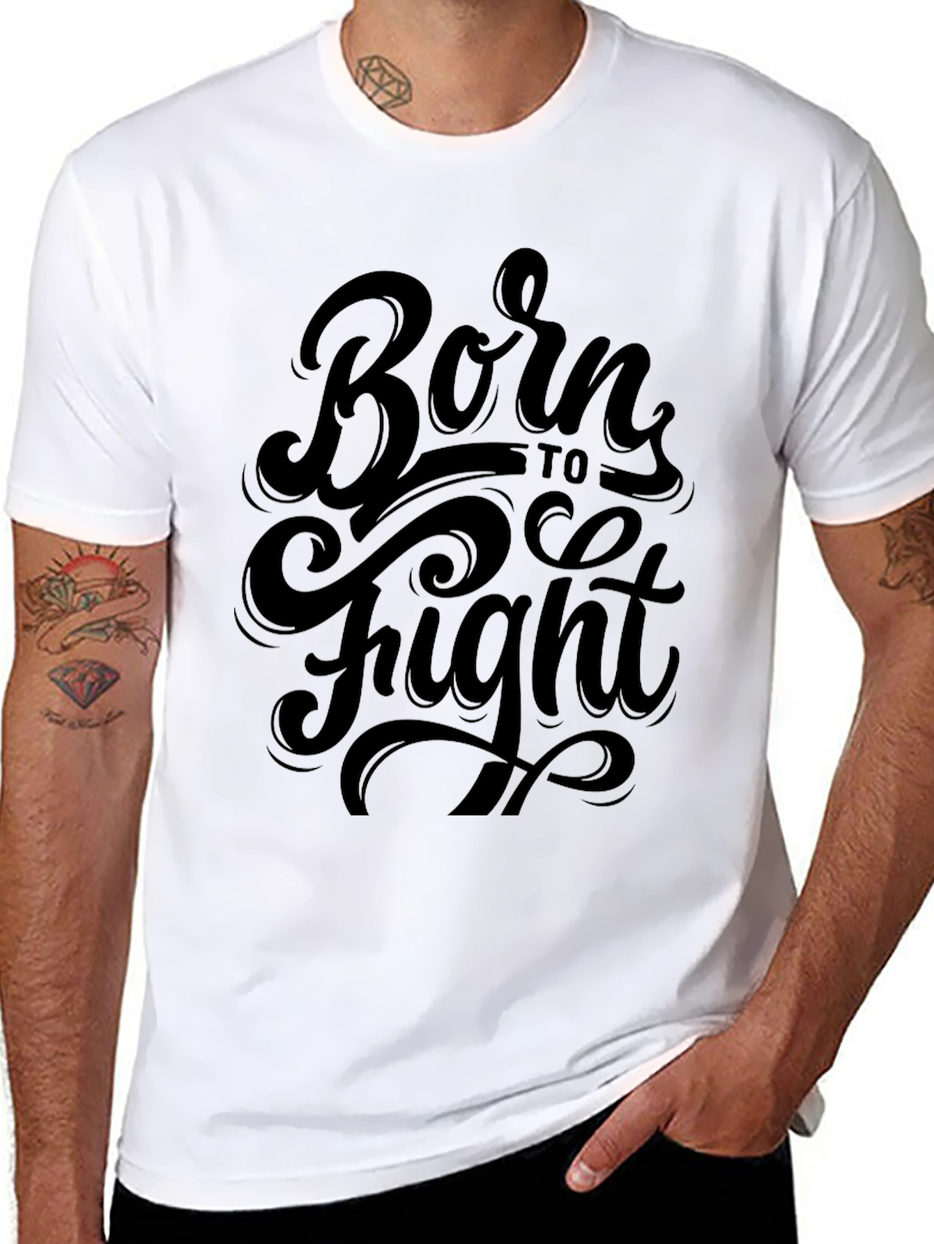 Born to Fight Black Graphic Tee
