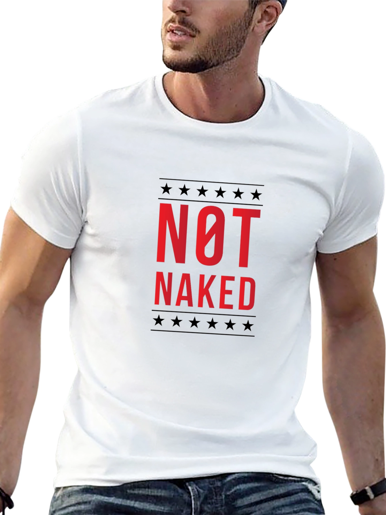 Not Naked Graphic Tee -  Statement T-Shirt