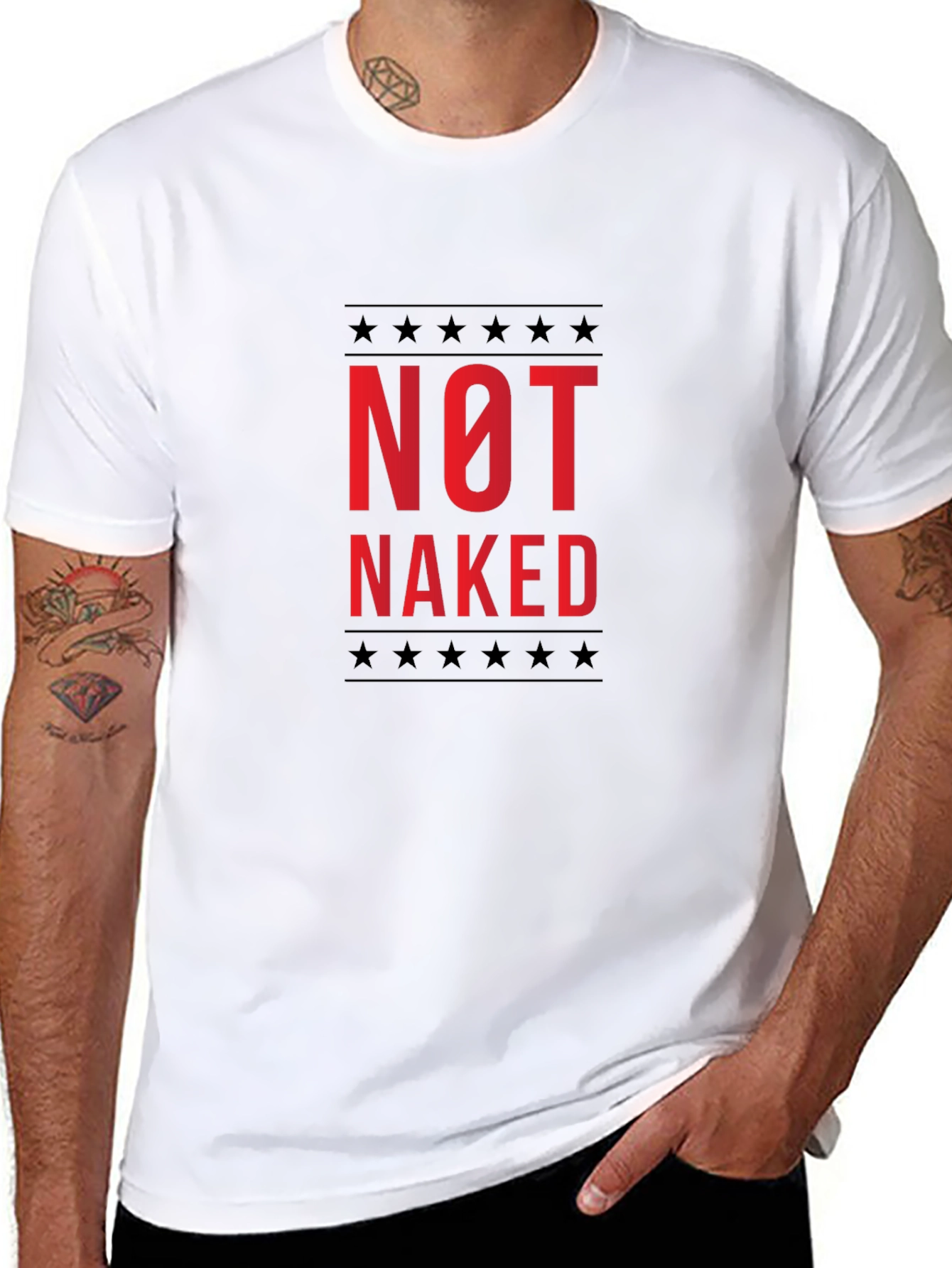 Not Naked Graphic Tee -  Statement T-Shirt