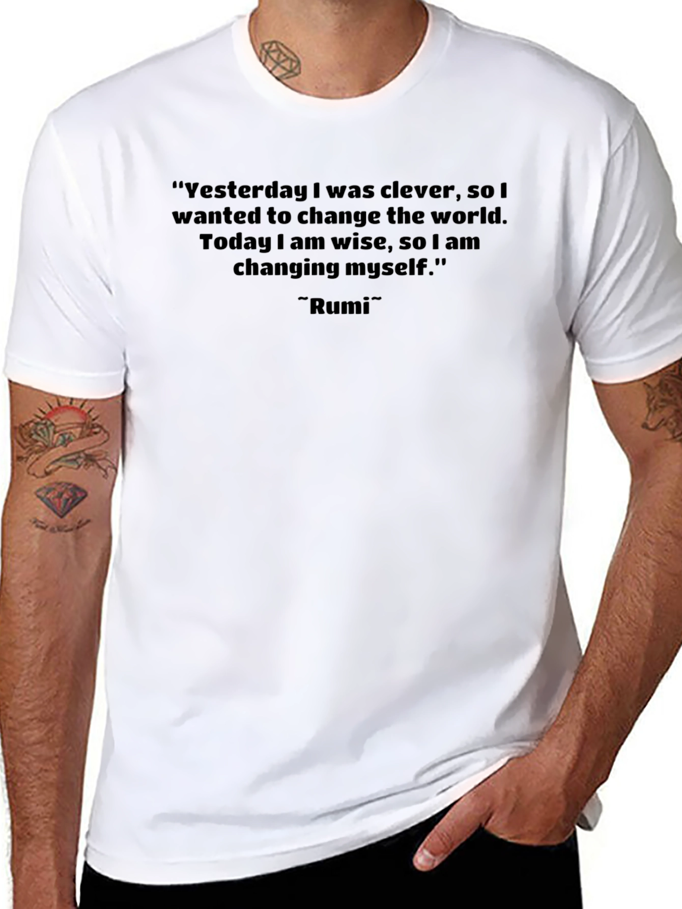 Inspirational Rumi Quote T-Shirt - Change the World