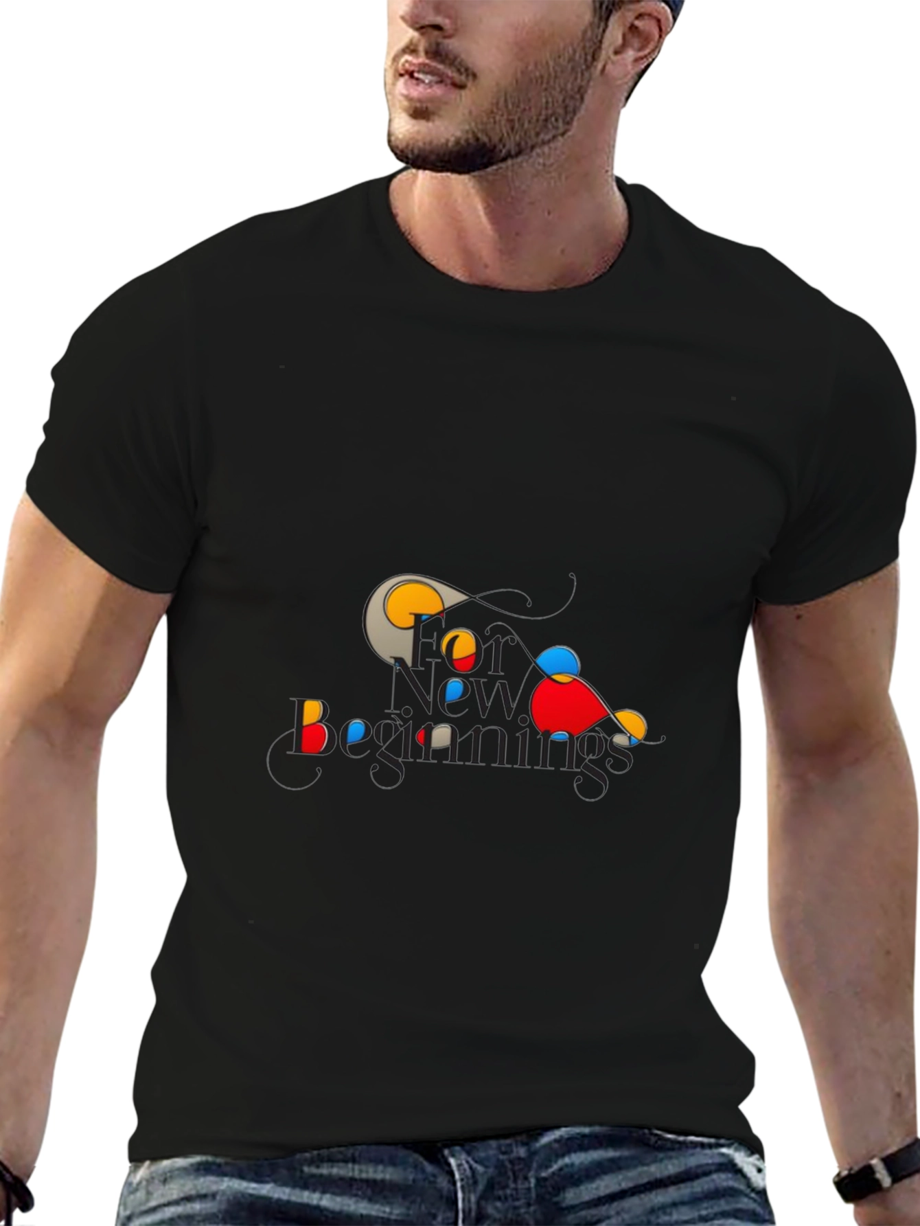 New Beginnings Graphic Tee - Stylish Black T-Shirt