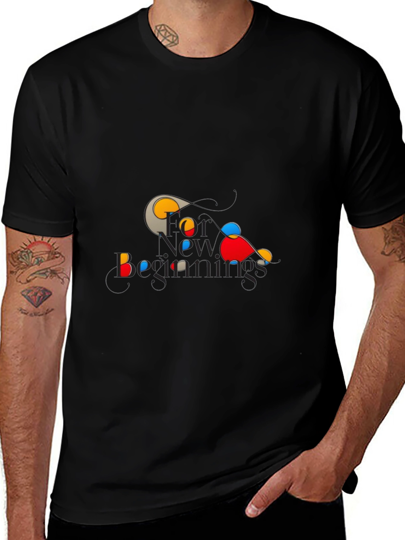 New Beginnings Graphic Tee - Stylish Black T-Shirt