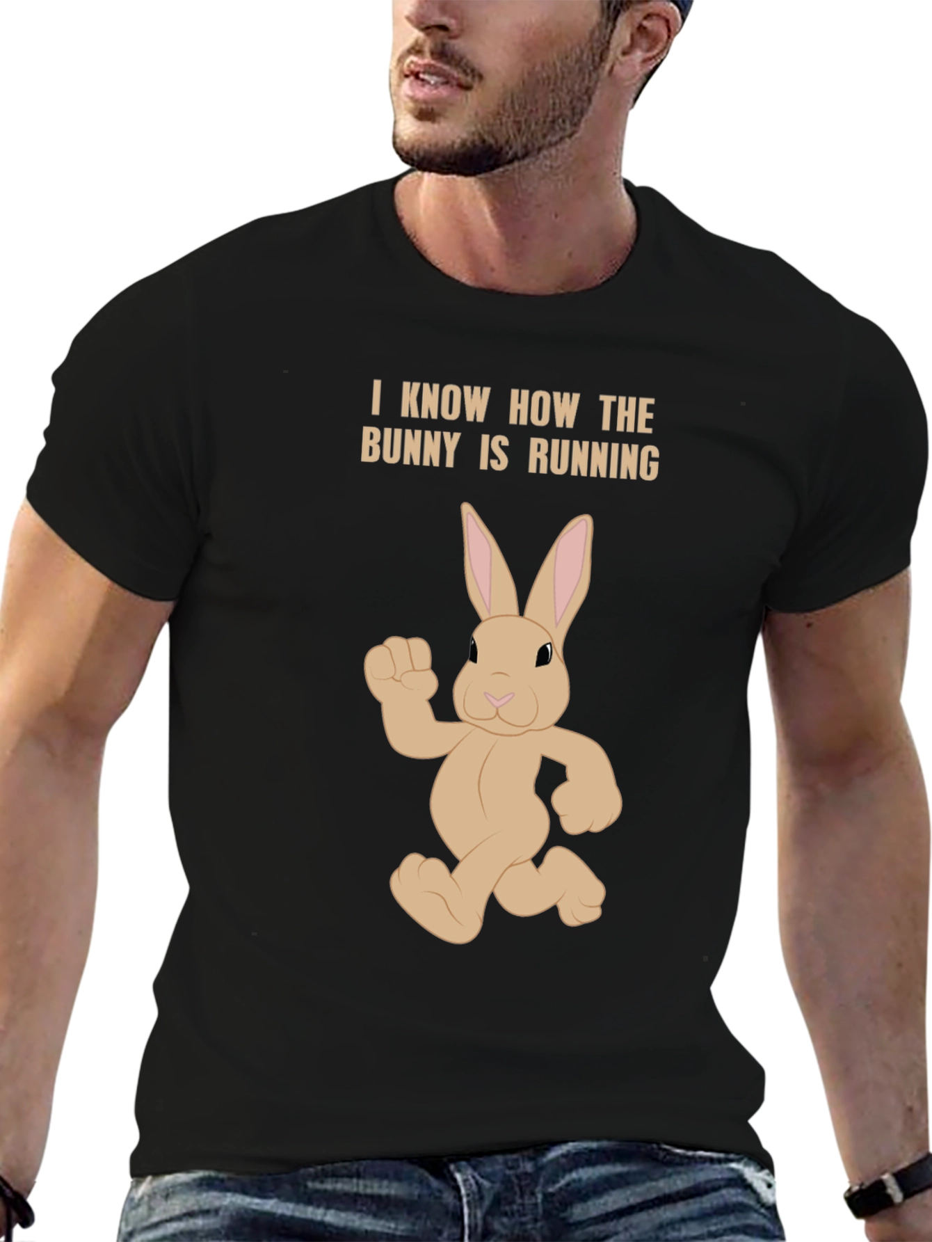 Bunny Running T-Shirt - Funny Easter Tee