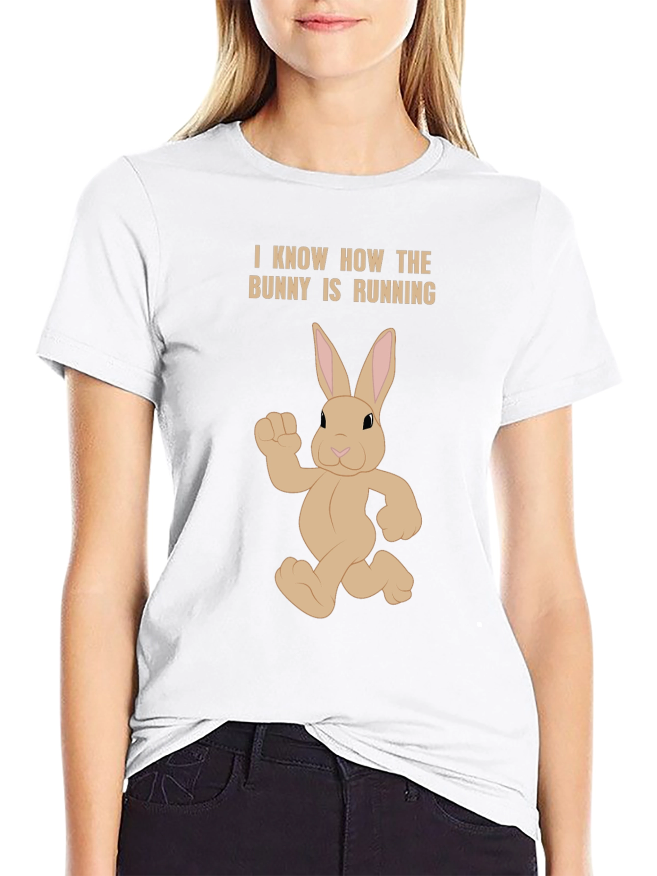 Bunny Running T-Shirt - Funny Easter Tee