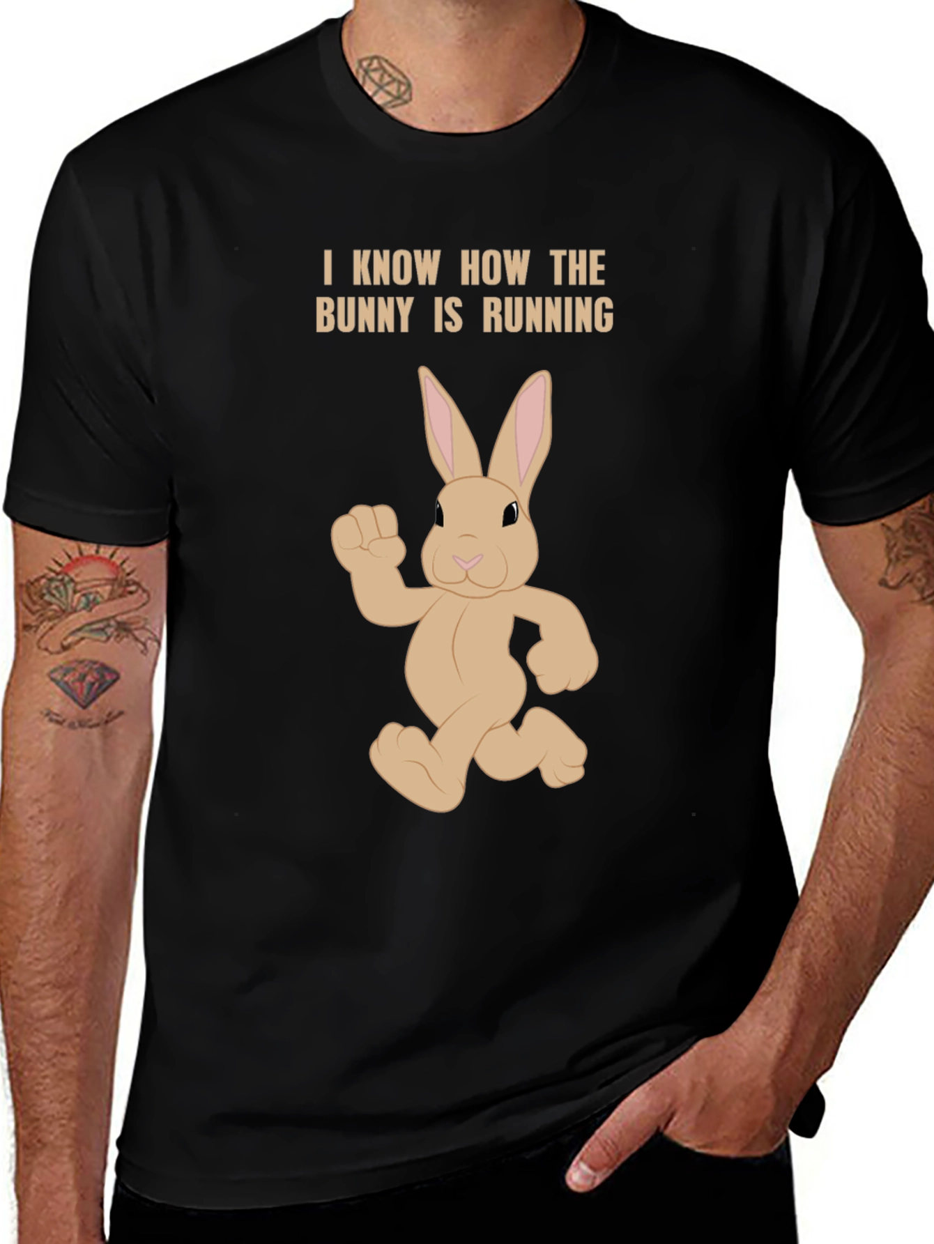 Bunny Running T-Shirt - Funny Easter Tee