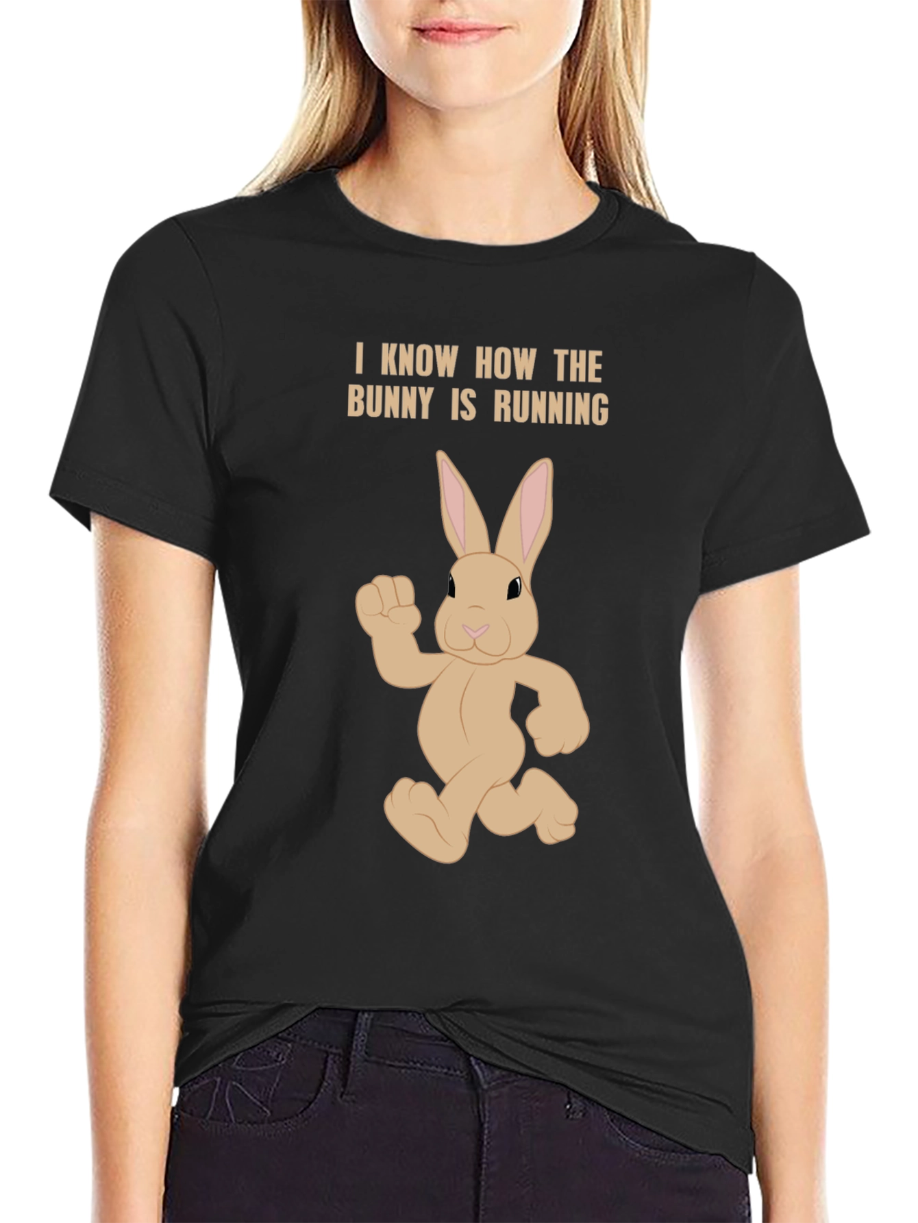 Bunny Running T-Shirt - Funny Easter Tee