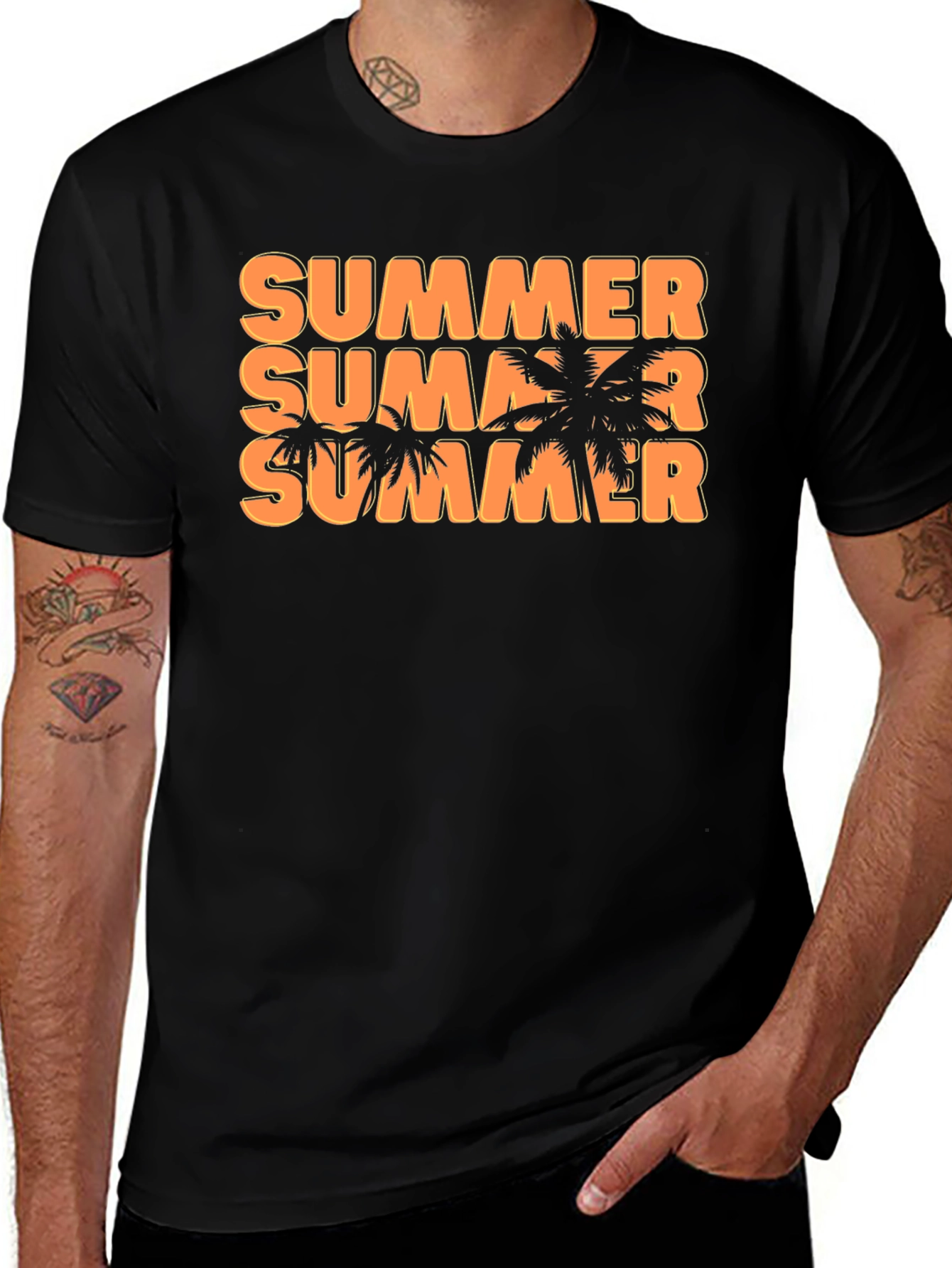 Summer Vibes Graphic Tee - Palm Tree T-Shirt