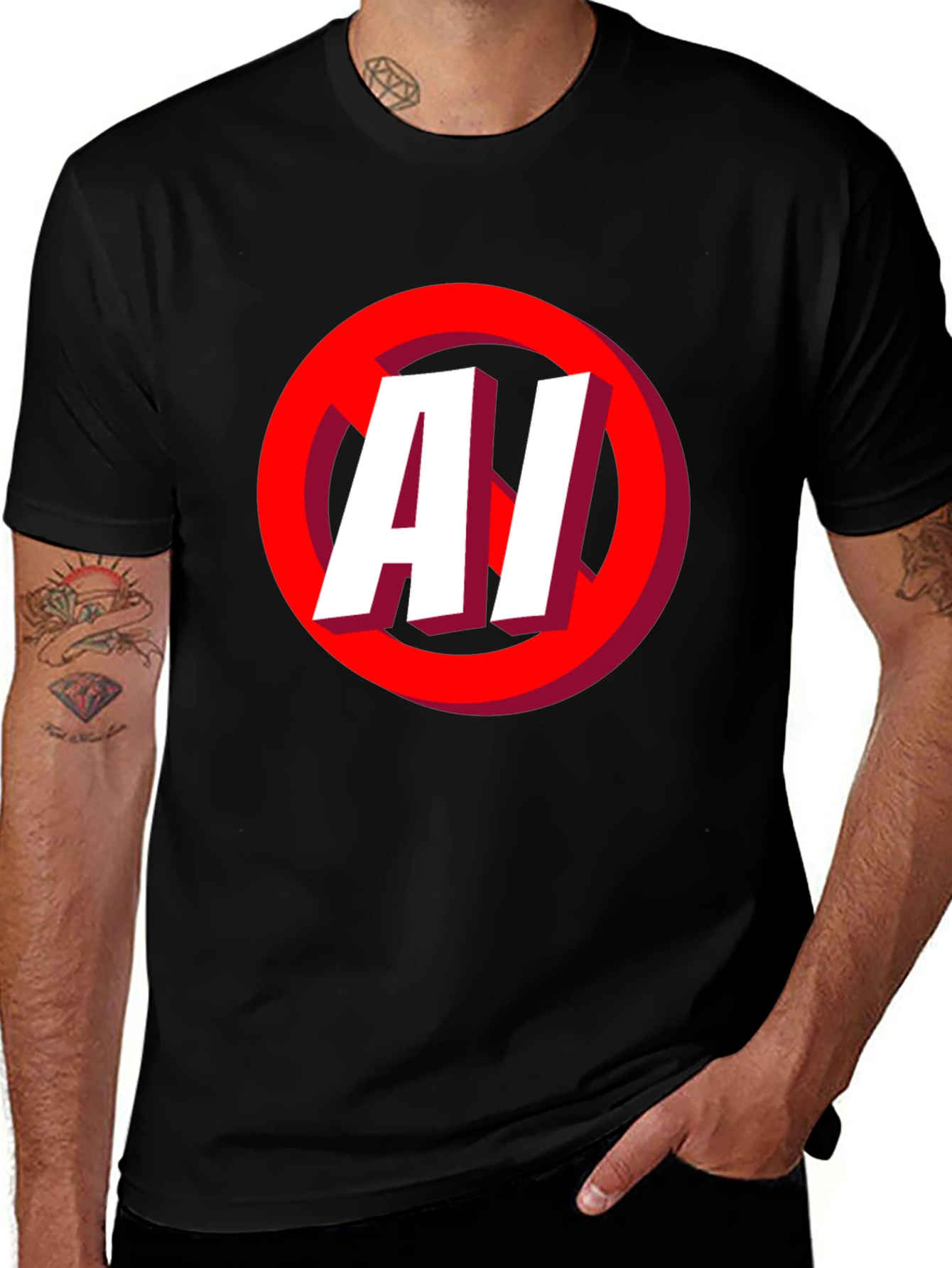 No AI Graphic T-Shirt - Anti Artificial Intelligence Tee