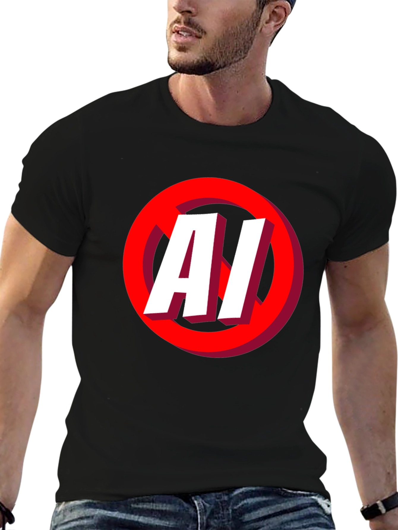 No AI Graphic T-Shirt - Anti Artificial Intelligence Tee