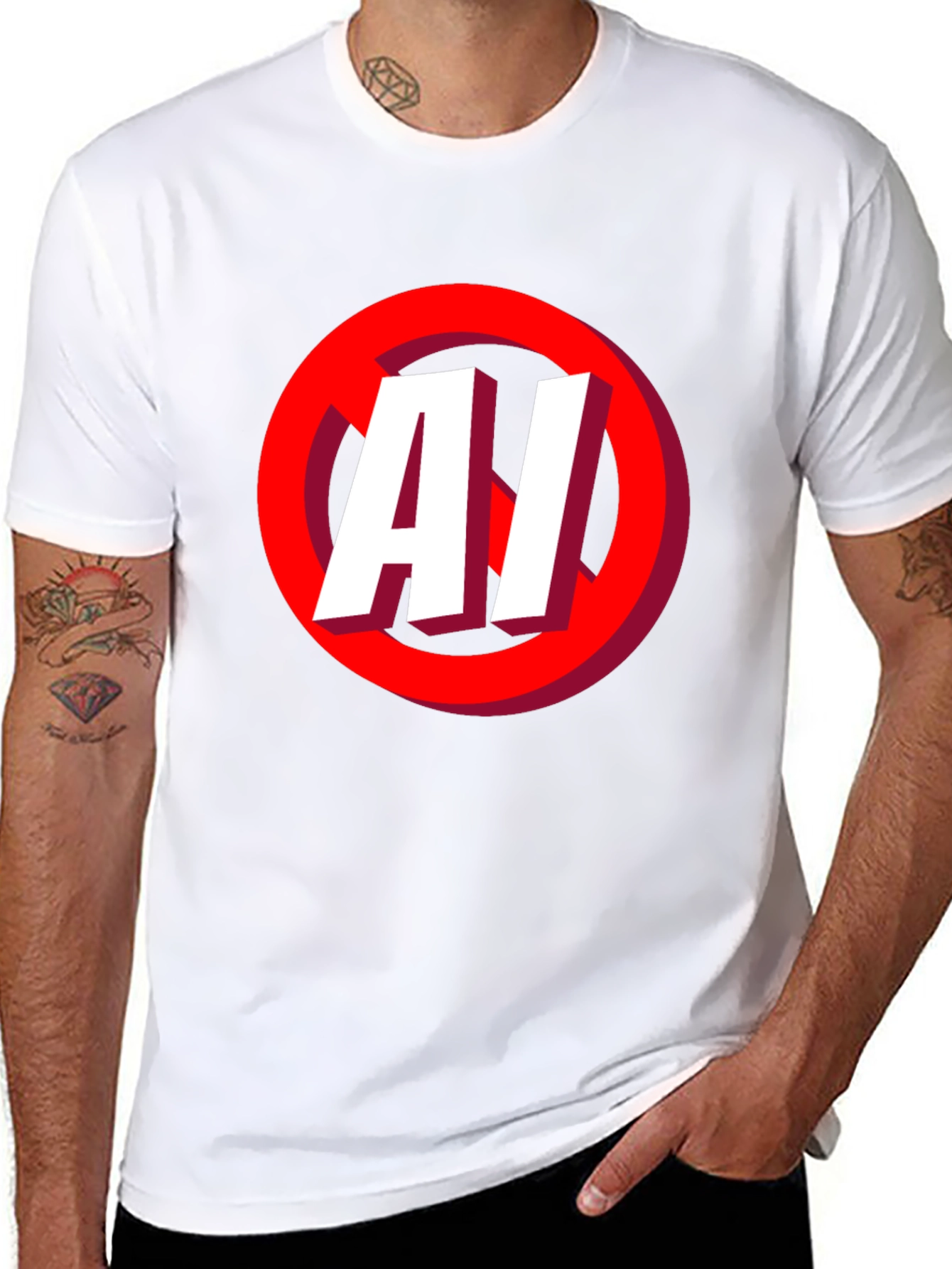 No AI Graphic T-Shirt - Anti Artificial Intelligence Tee