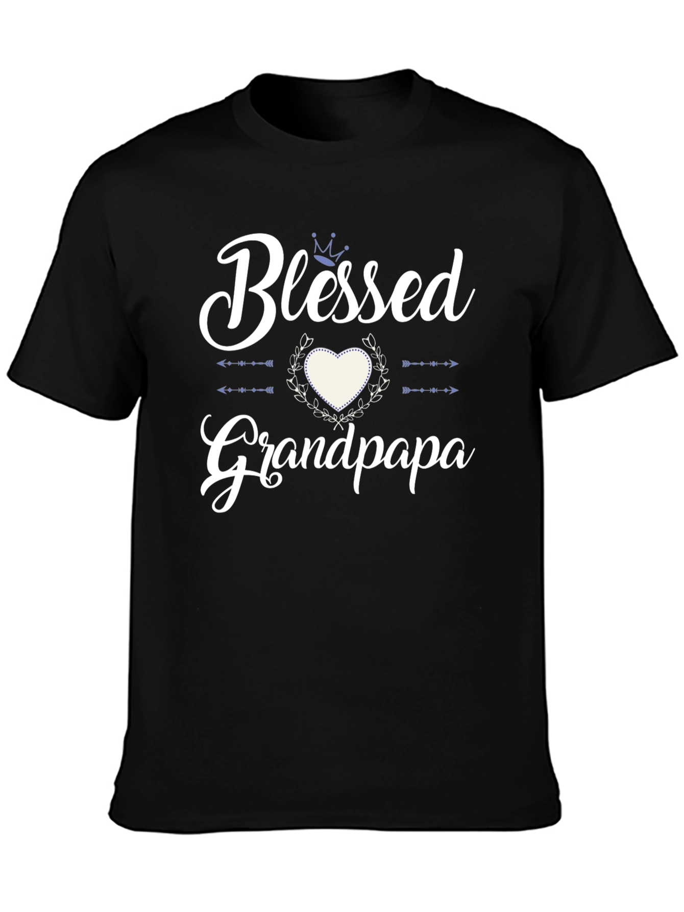Blessed Grandpa T-Shirt - Heart & Crown Design