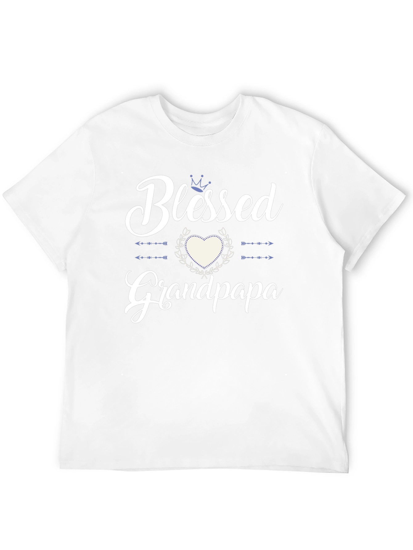 Blessed Grandpa T-Shirt - Heart & Crown Design