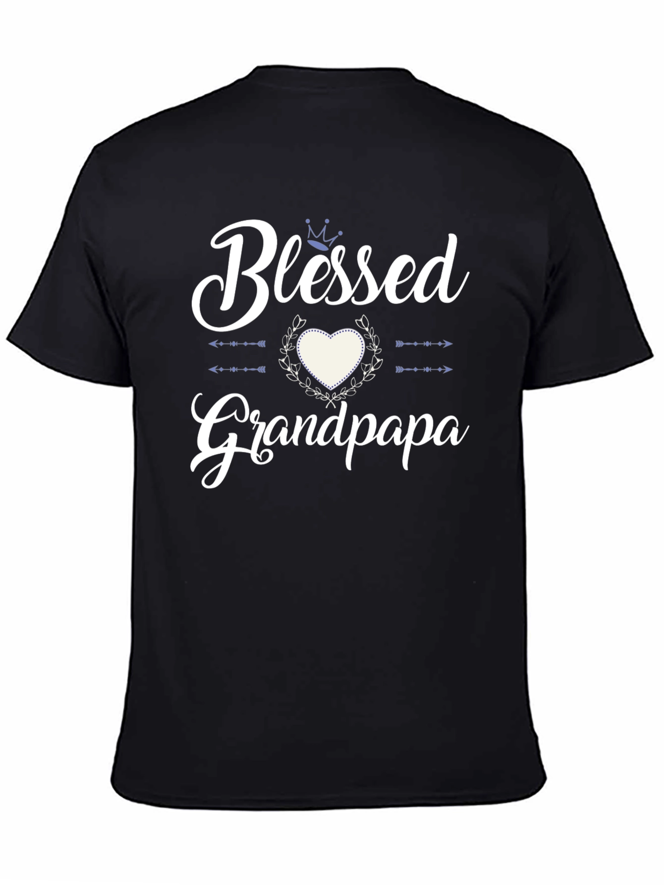 Blessed Grandpa T-Shirt - Heart & Crown Design