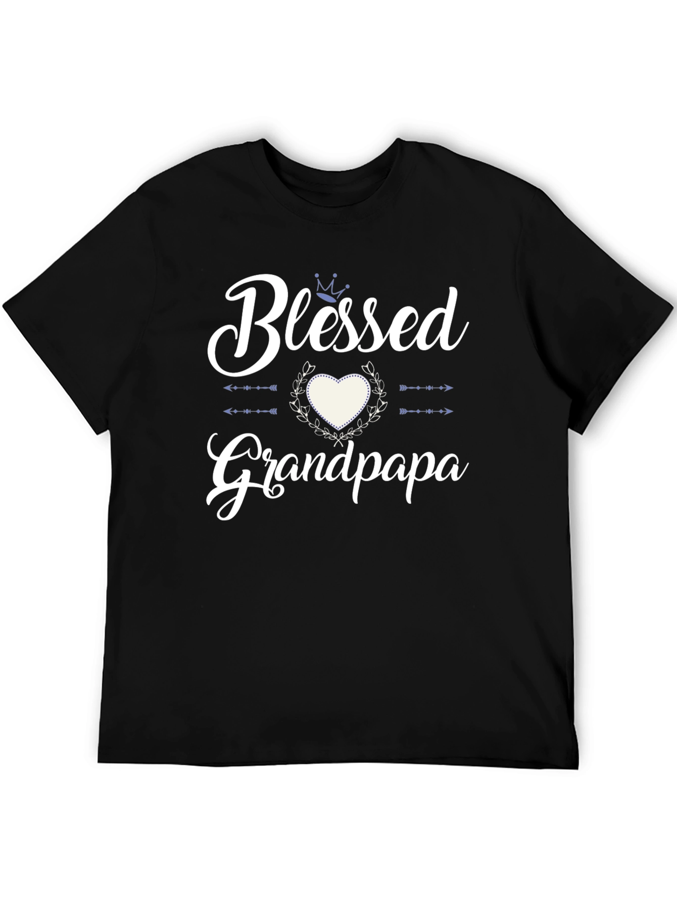 Blessed Grandpa T-Shirt - Heart & Crown Design