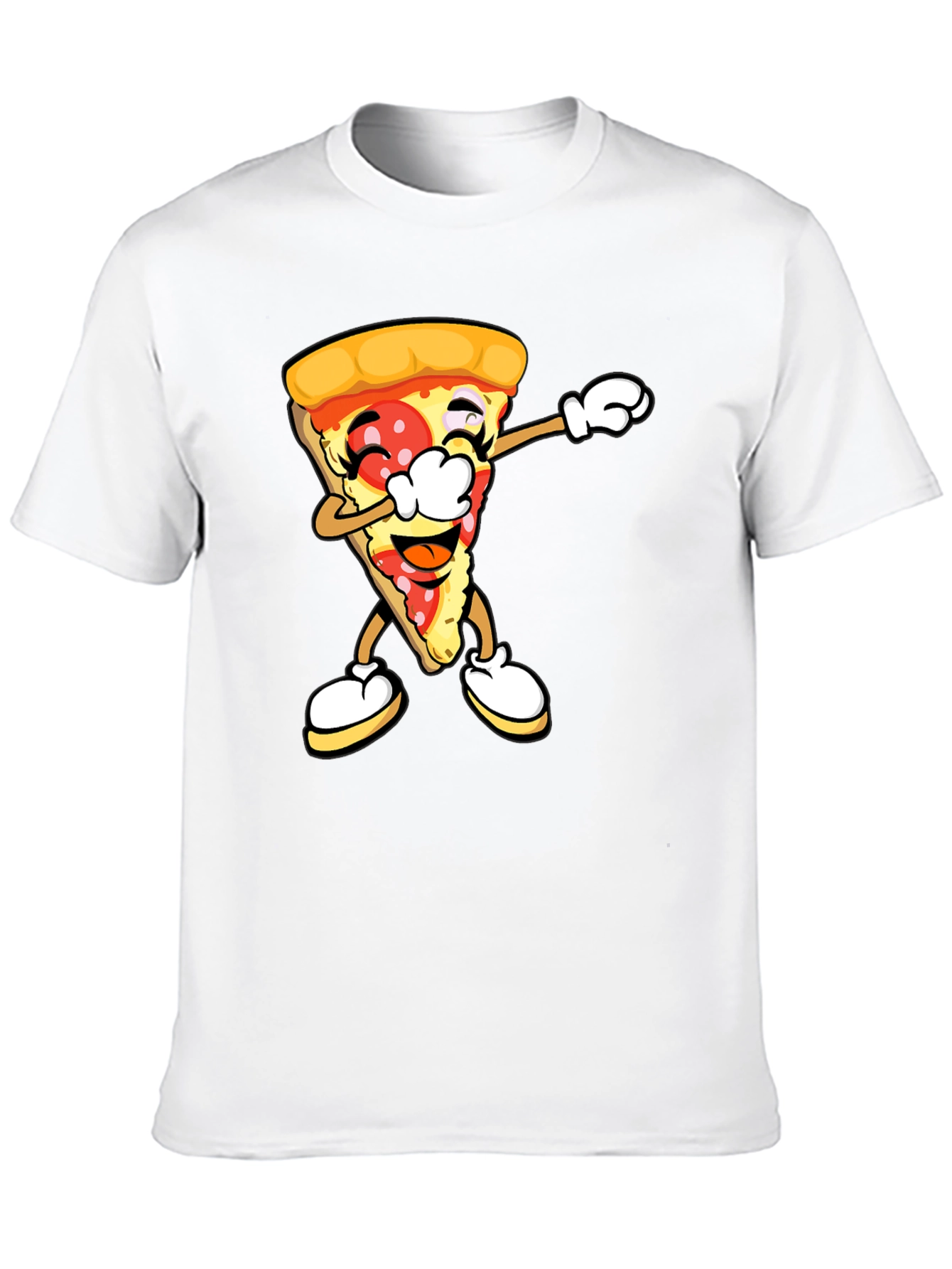 Pizza Slice Dab Graphic T-Shirt - Unisex Black Tee
