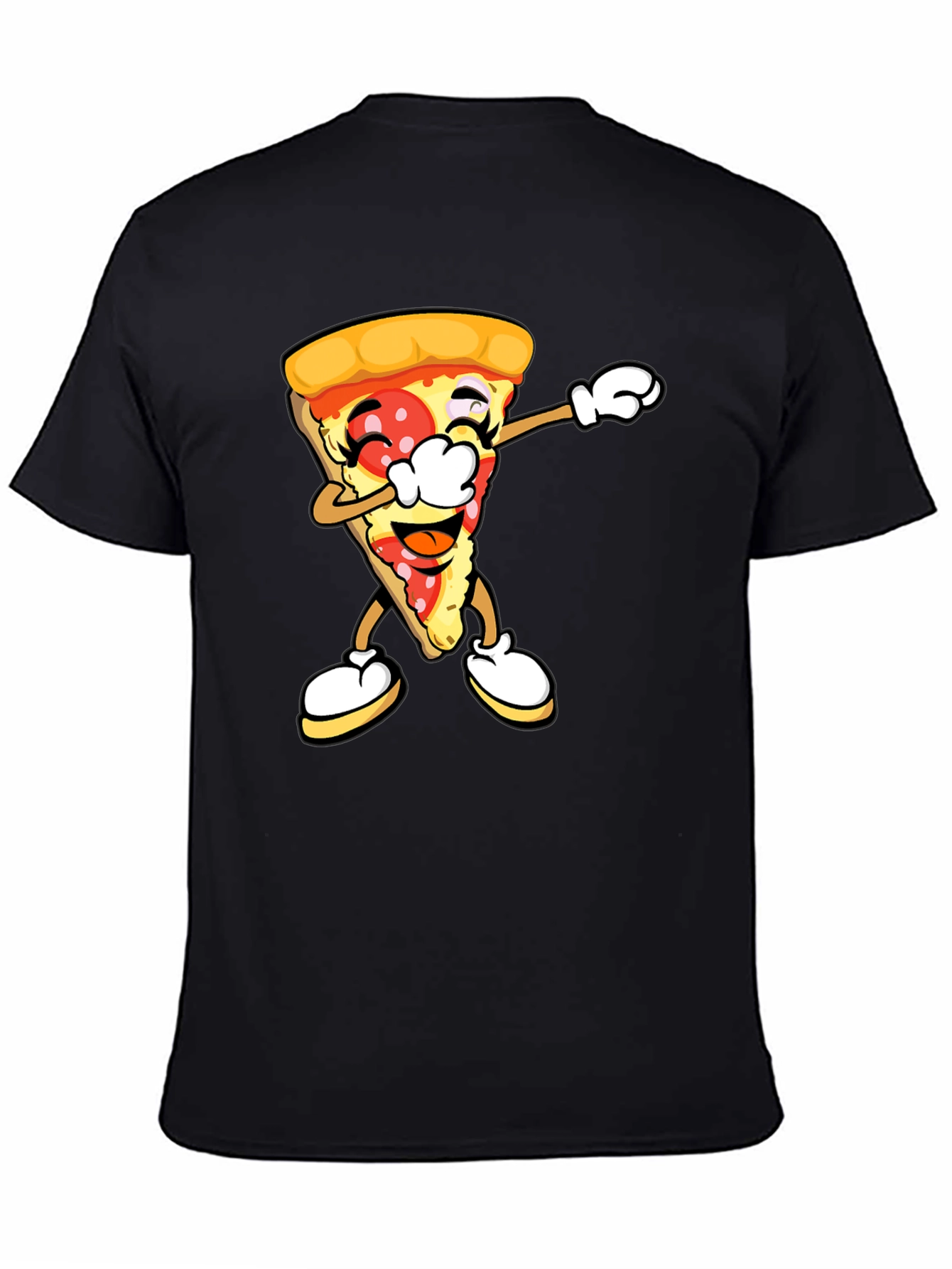Pizza Slice Dab Graphic T-Shirt - Unisex Black Tee