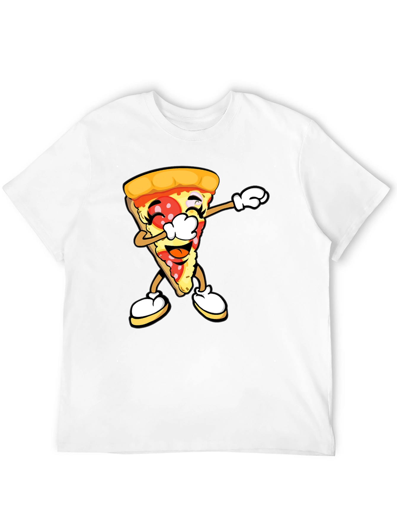Pizza Slice Dab Graphic T-Shirt - Unisex Black Tee