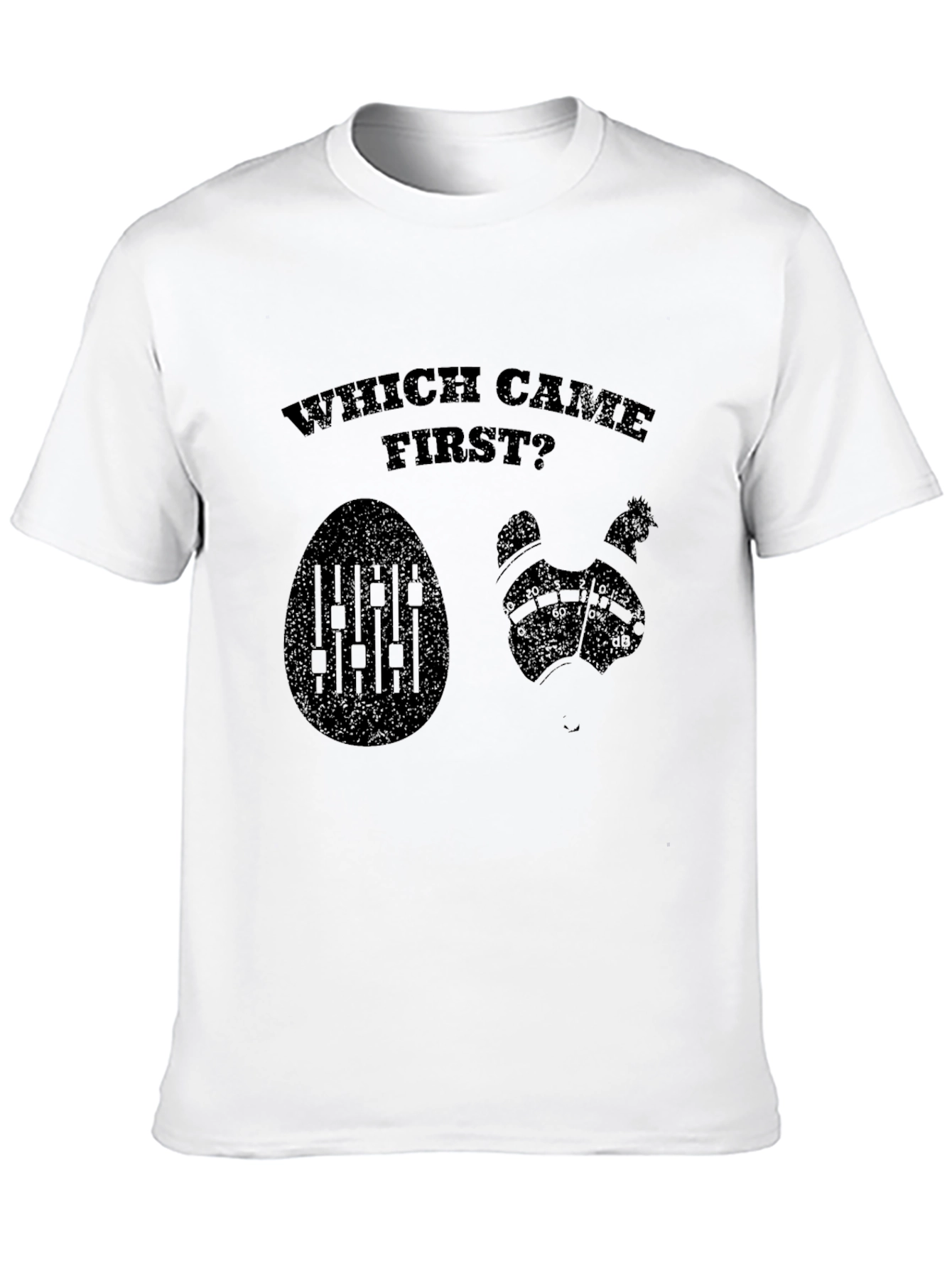 Which Came First? Egg or Chicken Black T-Shirt