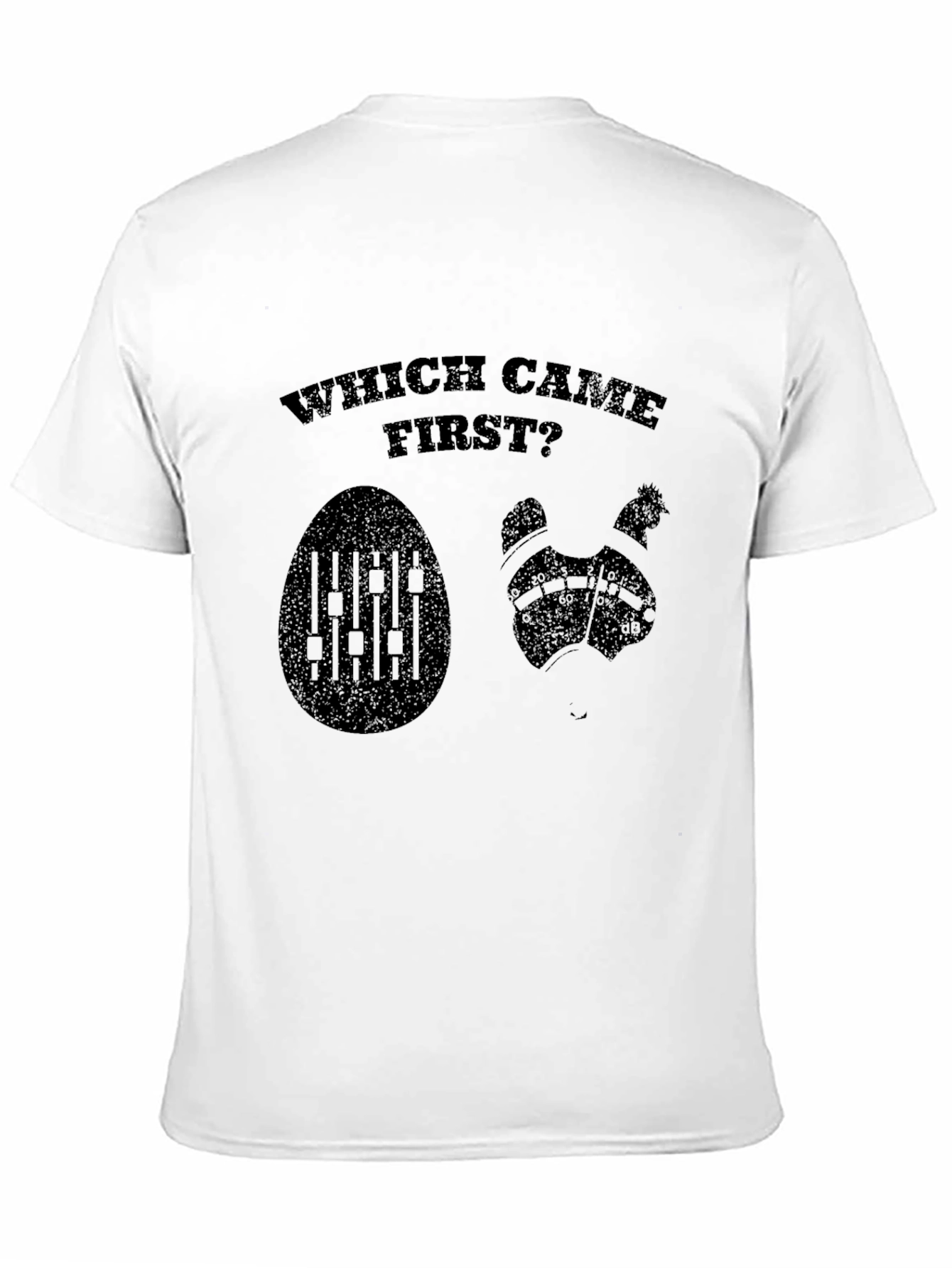Which Came First? Egg or Chicken Black T-Shirt