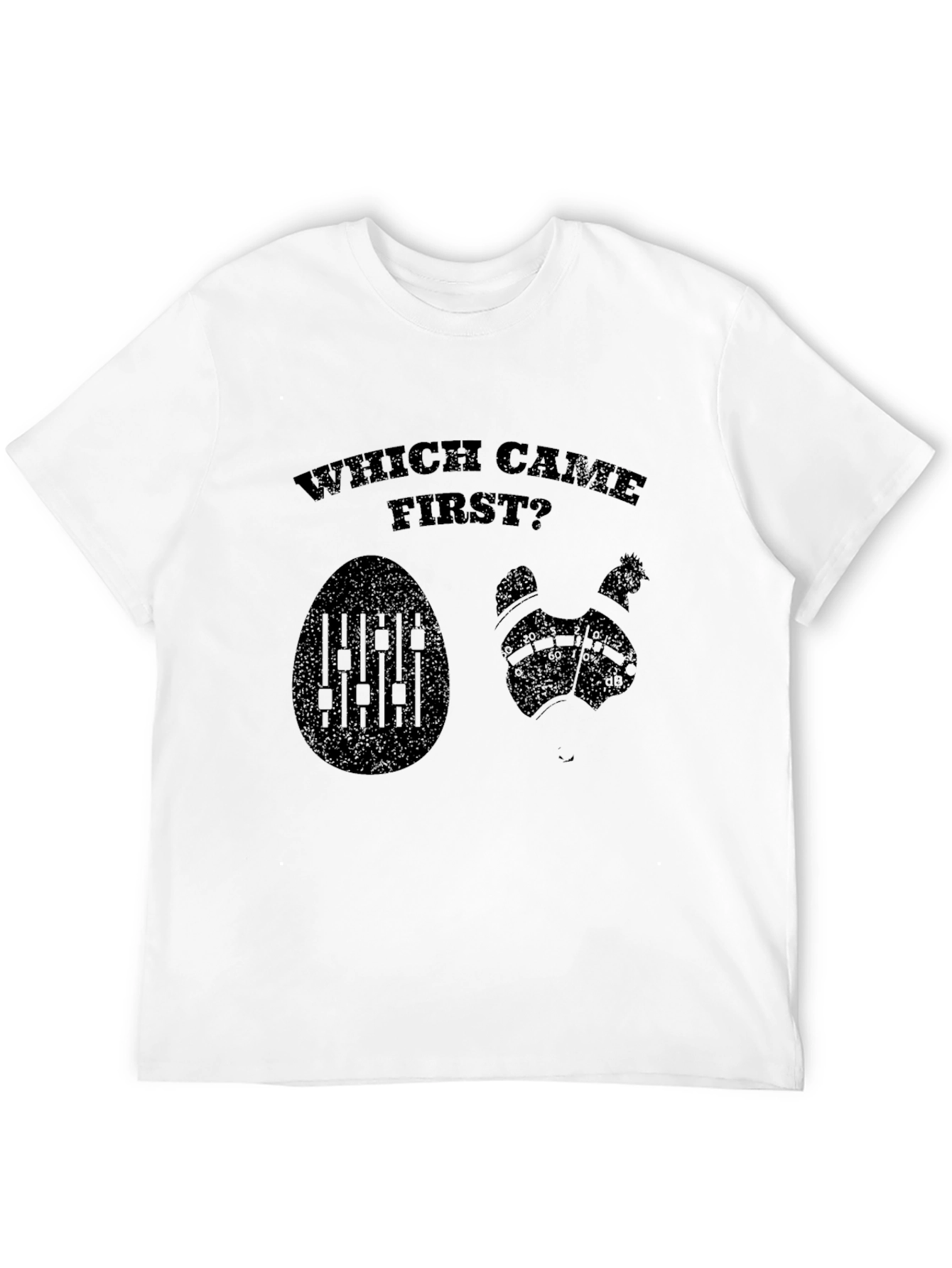 Which Came First? Egg or Chicken Black T-Shirt