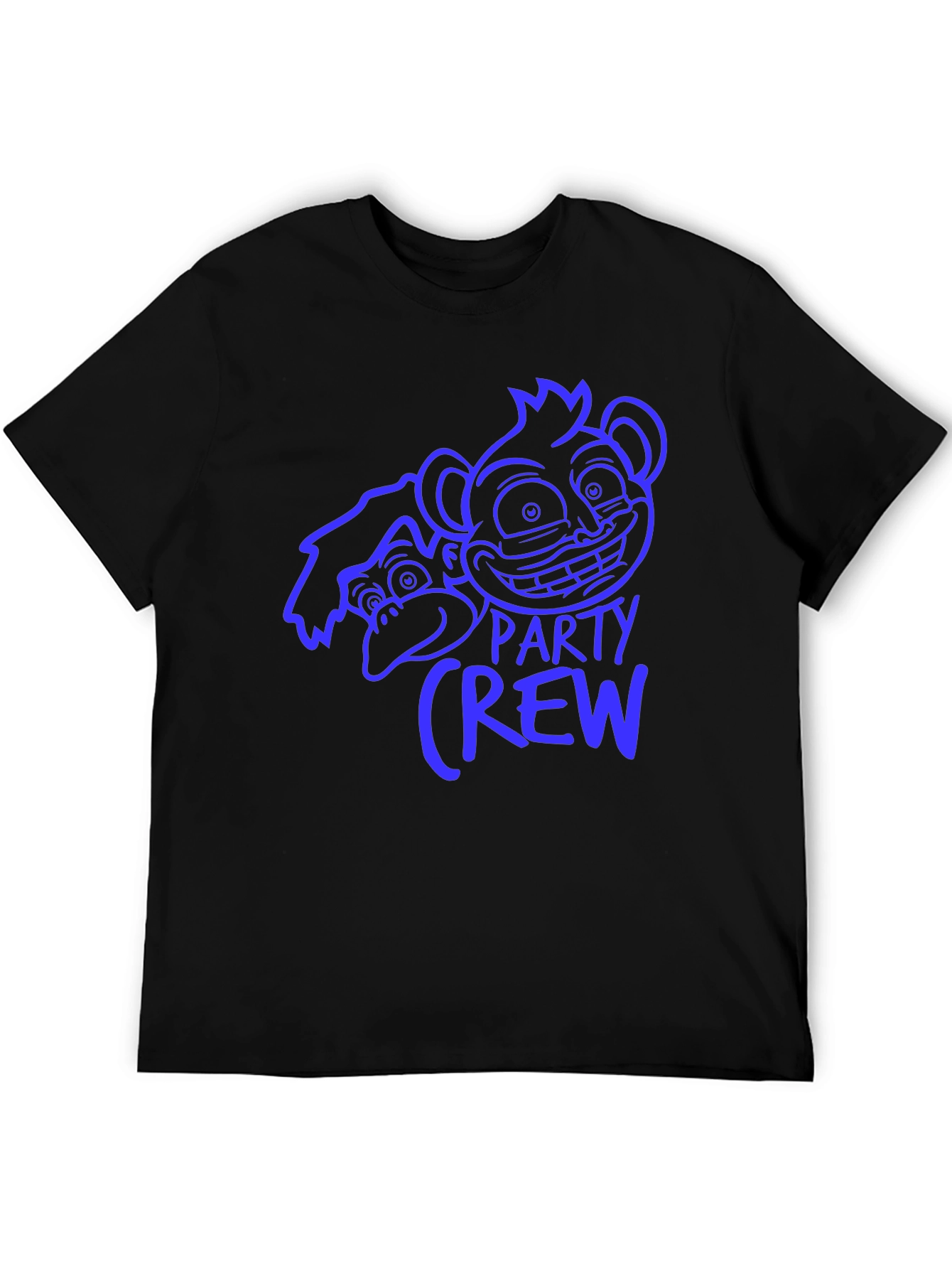 Monkey Party Crew Graphic Tee - Black