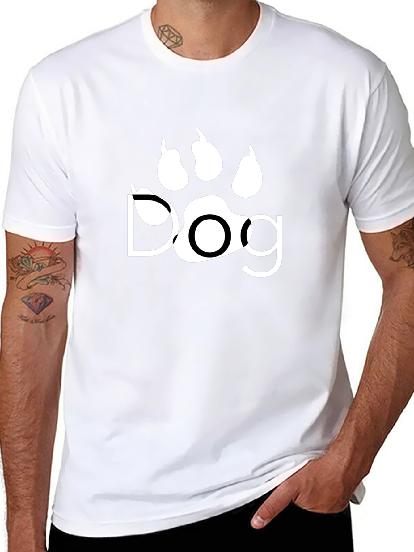 Dog Paw Print T-Shirt - Black Graphic Tee