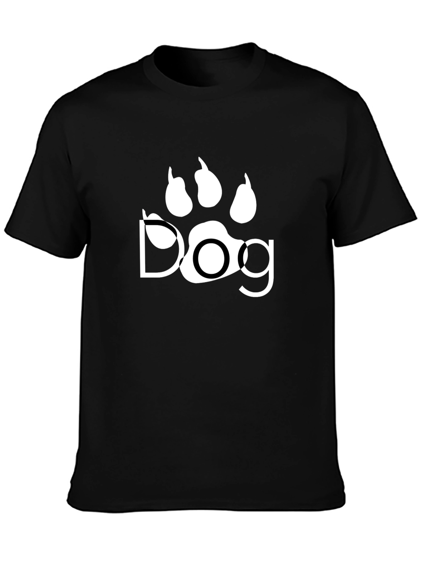 Dog Paw Print T-Shirt - Black Graphic Tee