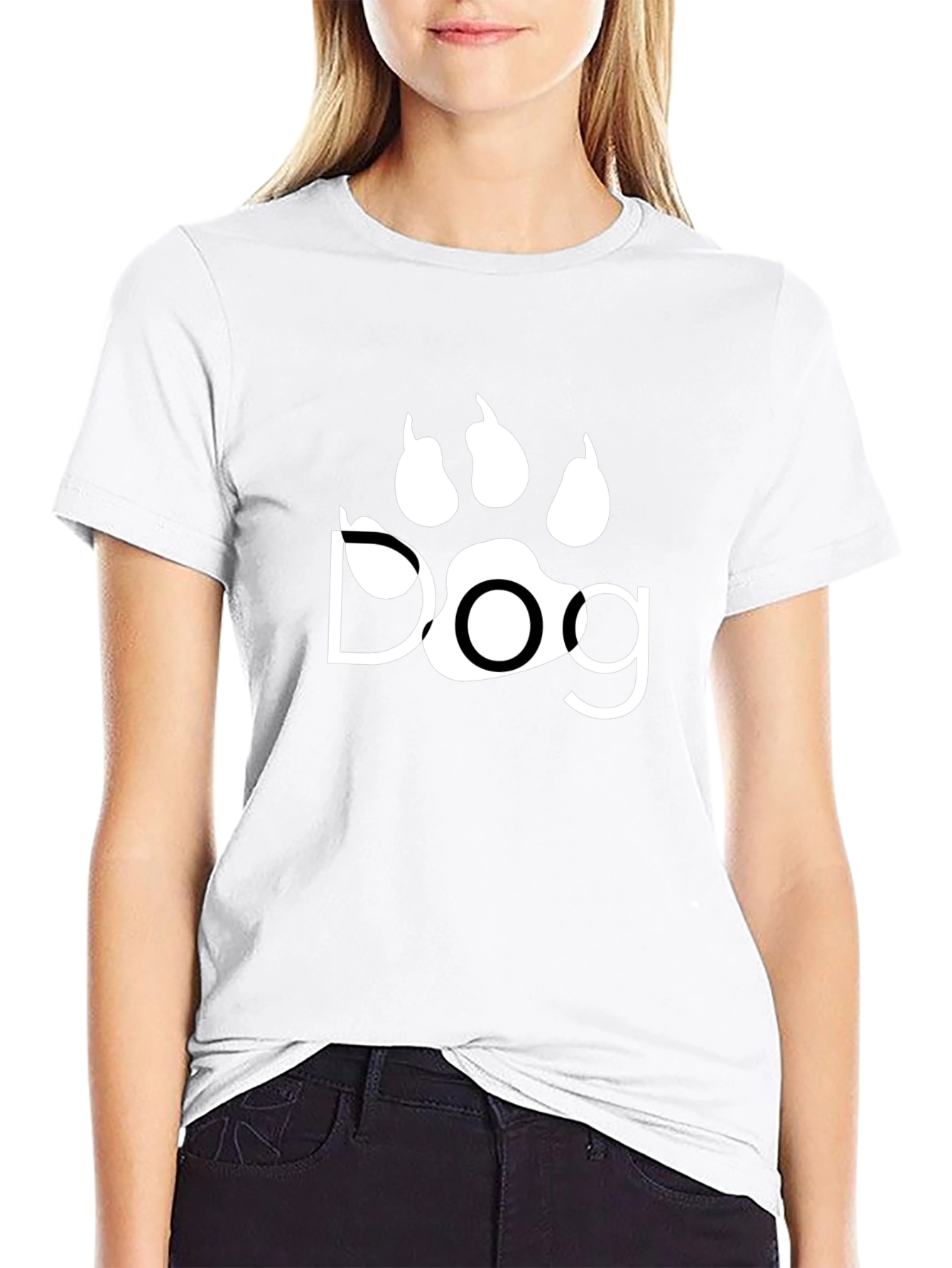 Dog Paw Print T-Shirt - Black Graphic Tee