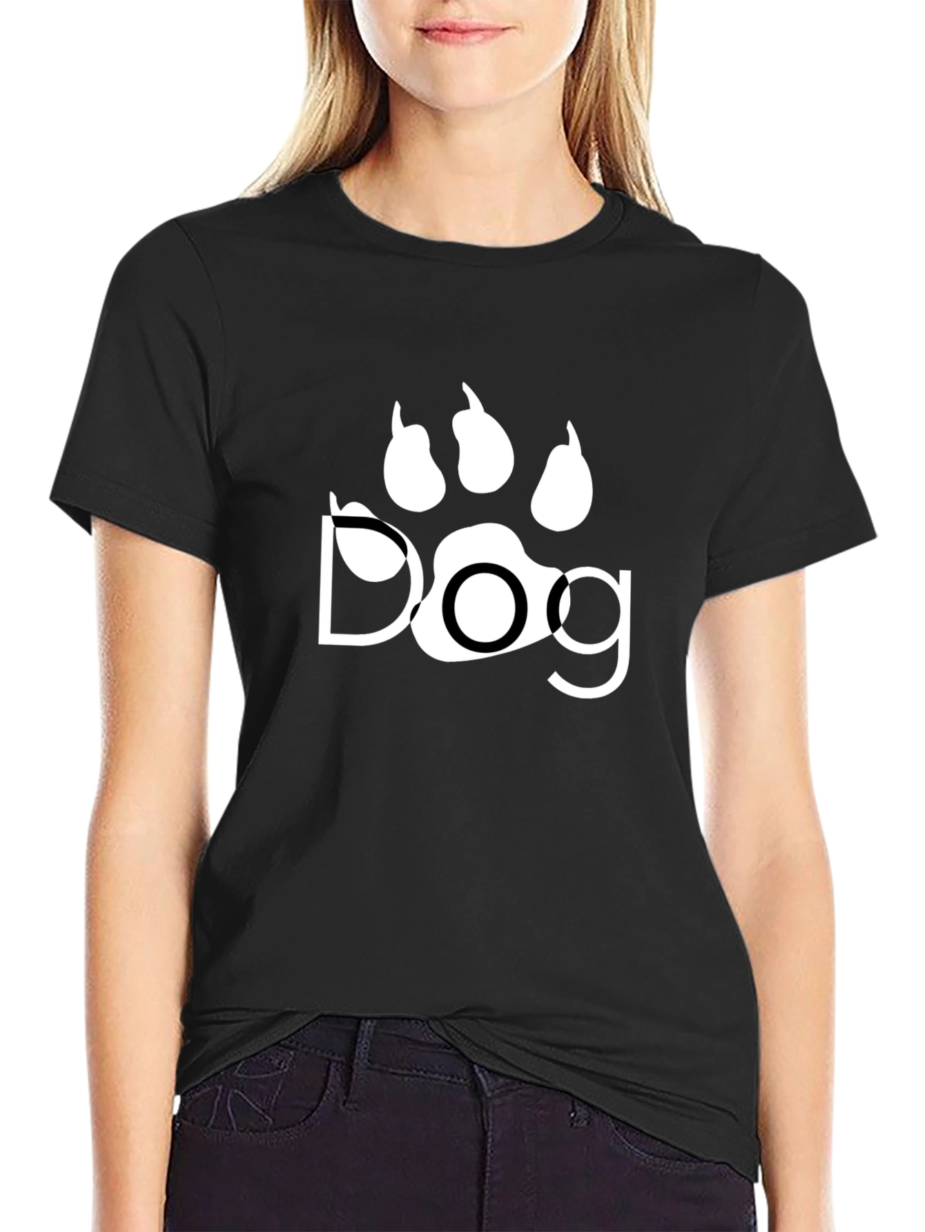 Dog Paw Print T-Shirt - Black Graphic Tee