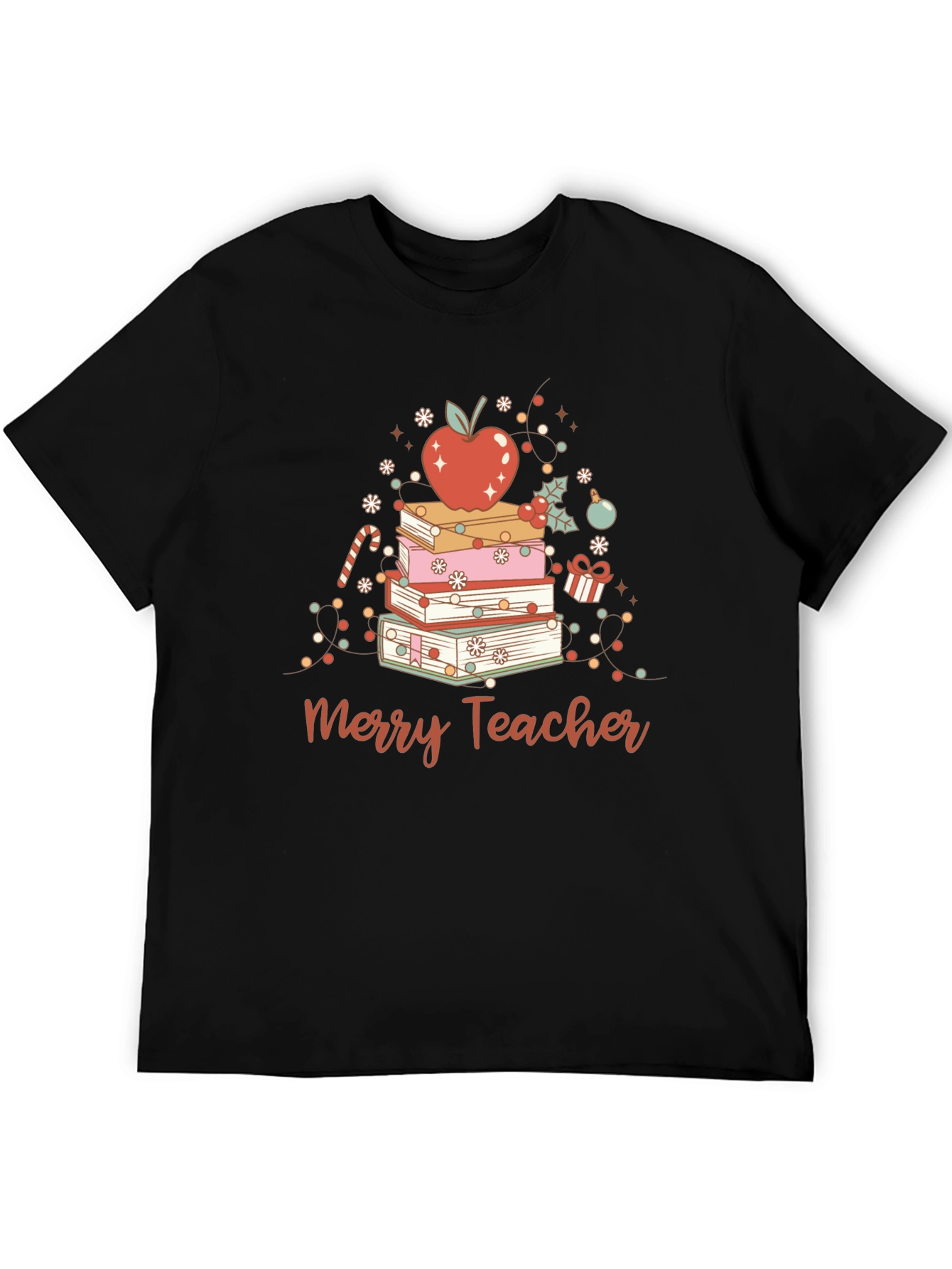 Merry Teacher Christmas Books T-Shirt