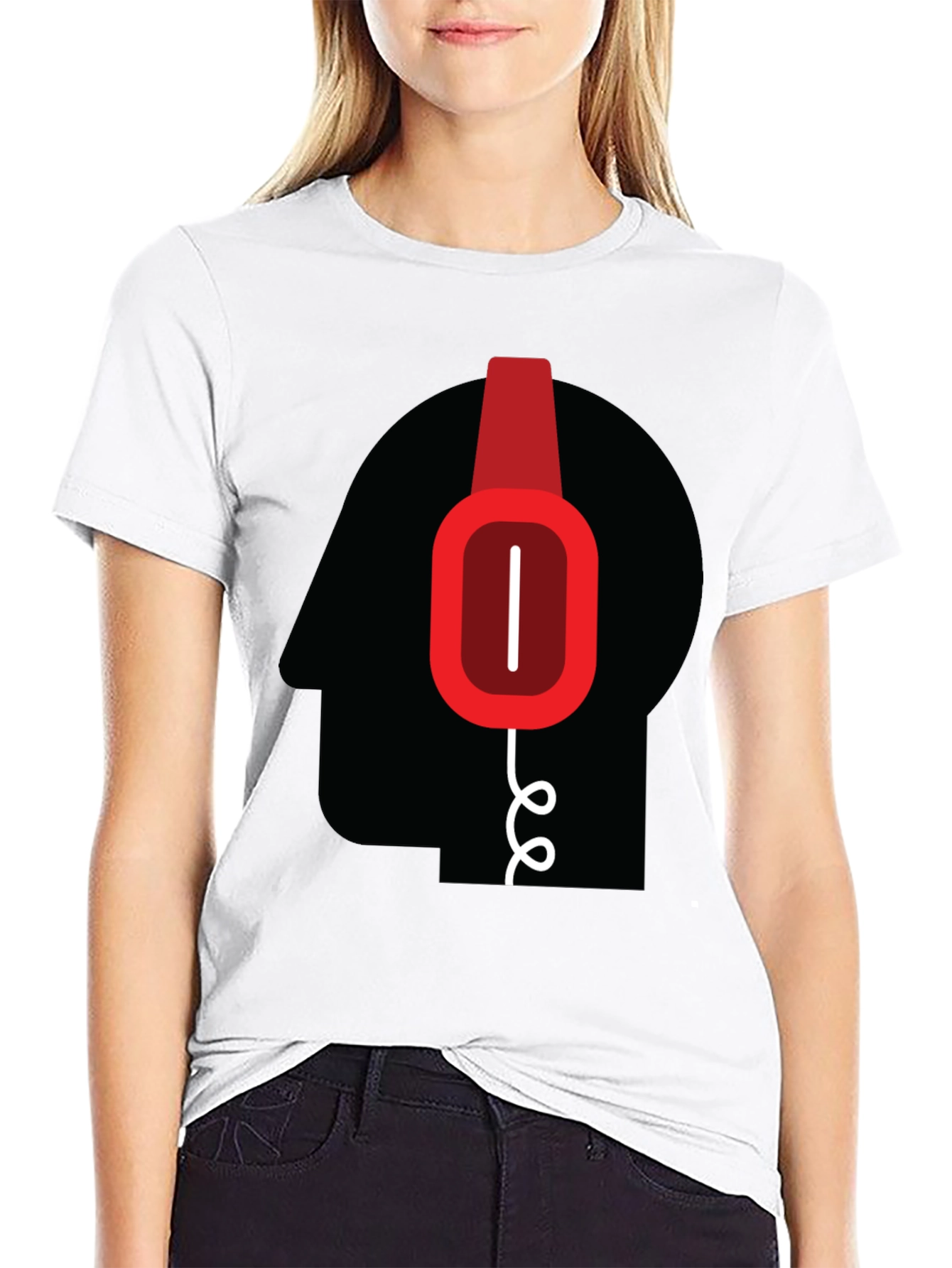 Headphone Head Graphic T-Shirt - Modern Tee