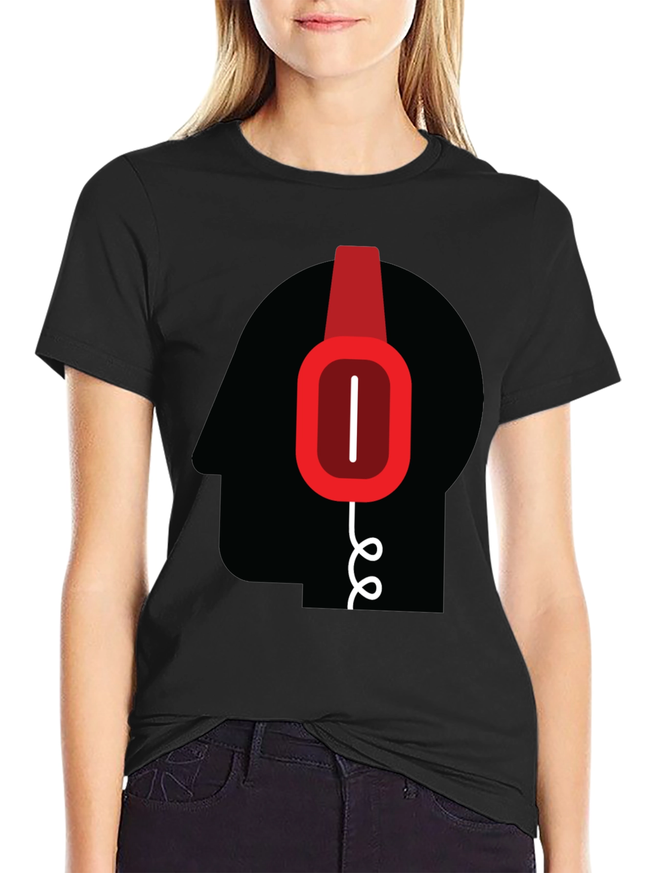 Headphone Head Graphic T-Shirt - Modern Tee