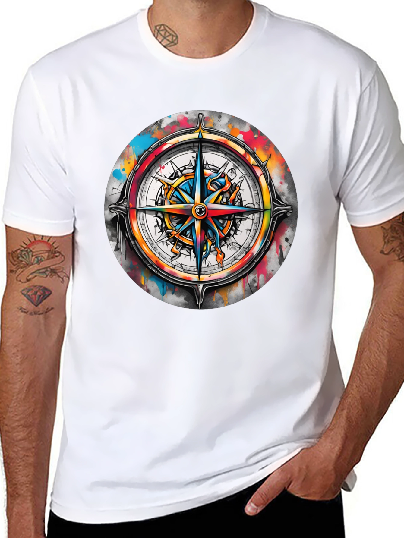 Compass Rose Graphic Tee - Stylish Nautical Design
