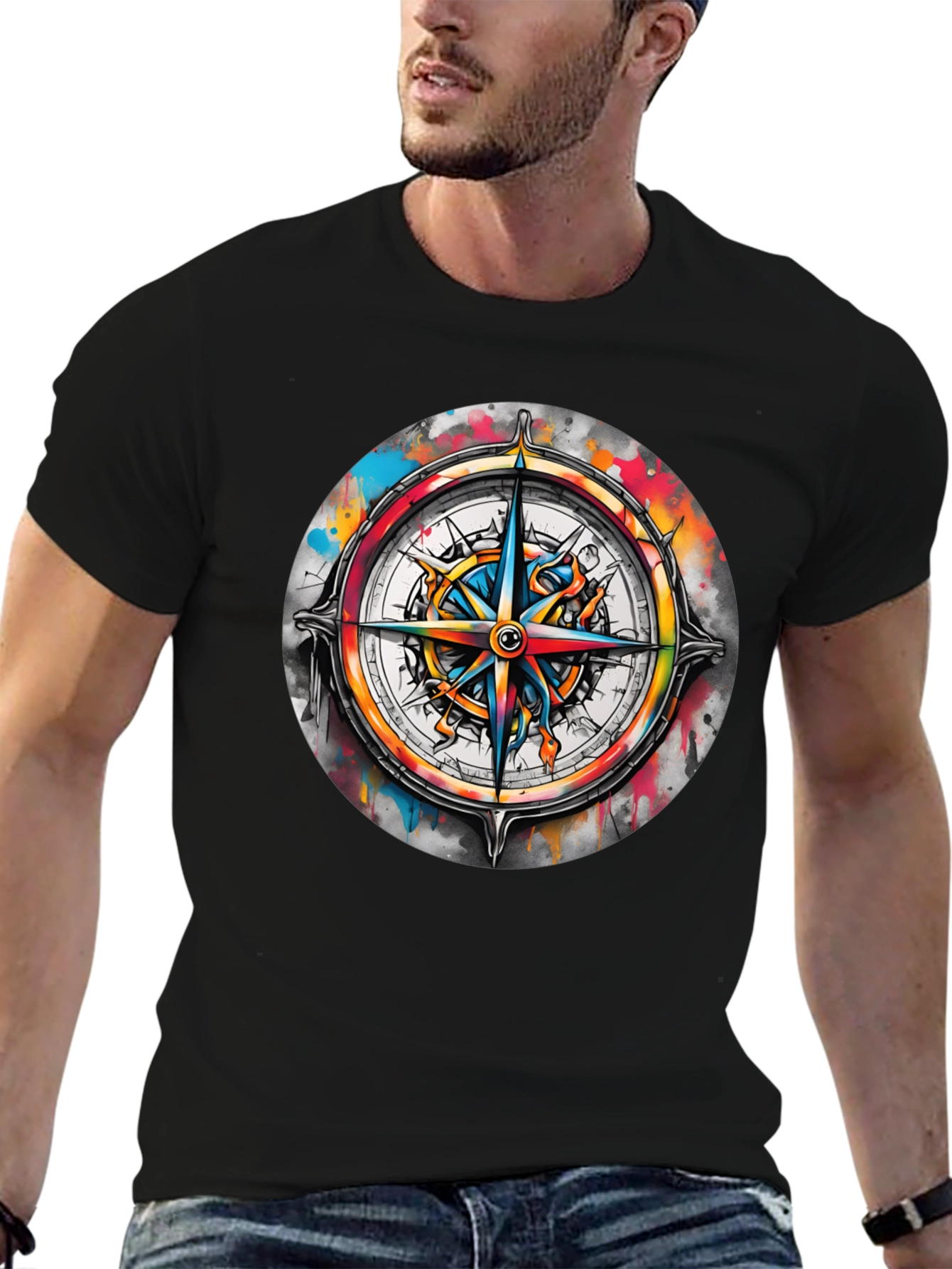 Compass Rose Graphic Tee - Stylish Nautical Design