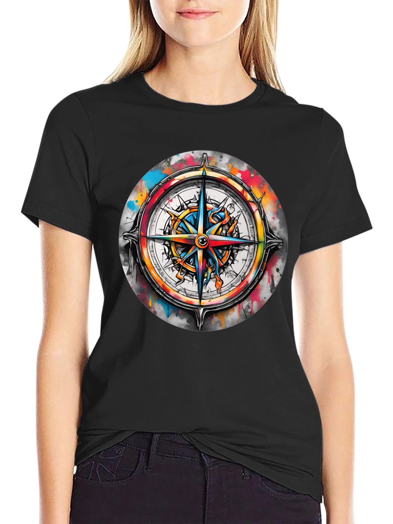 Compass Rose Graphic Tee - Stylish Nautical Design