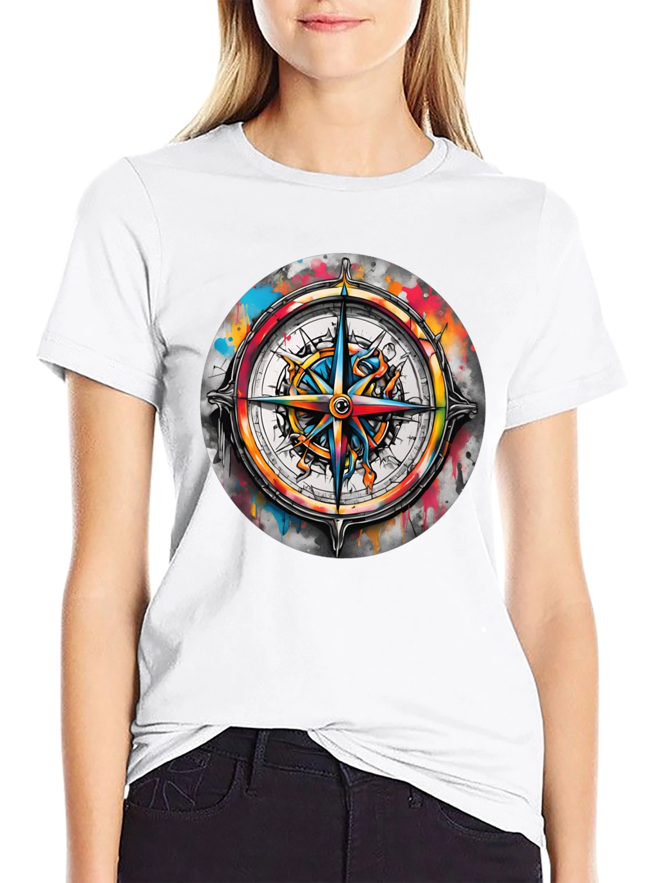 Compass Rose Graphic Tee - Stylish Nautical Design
