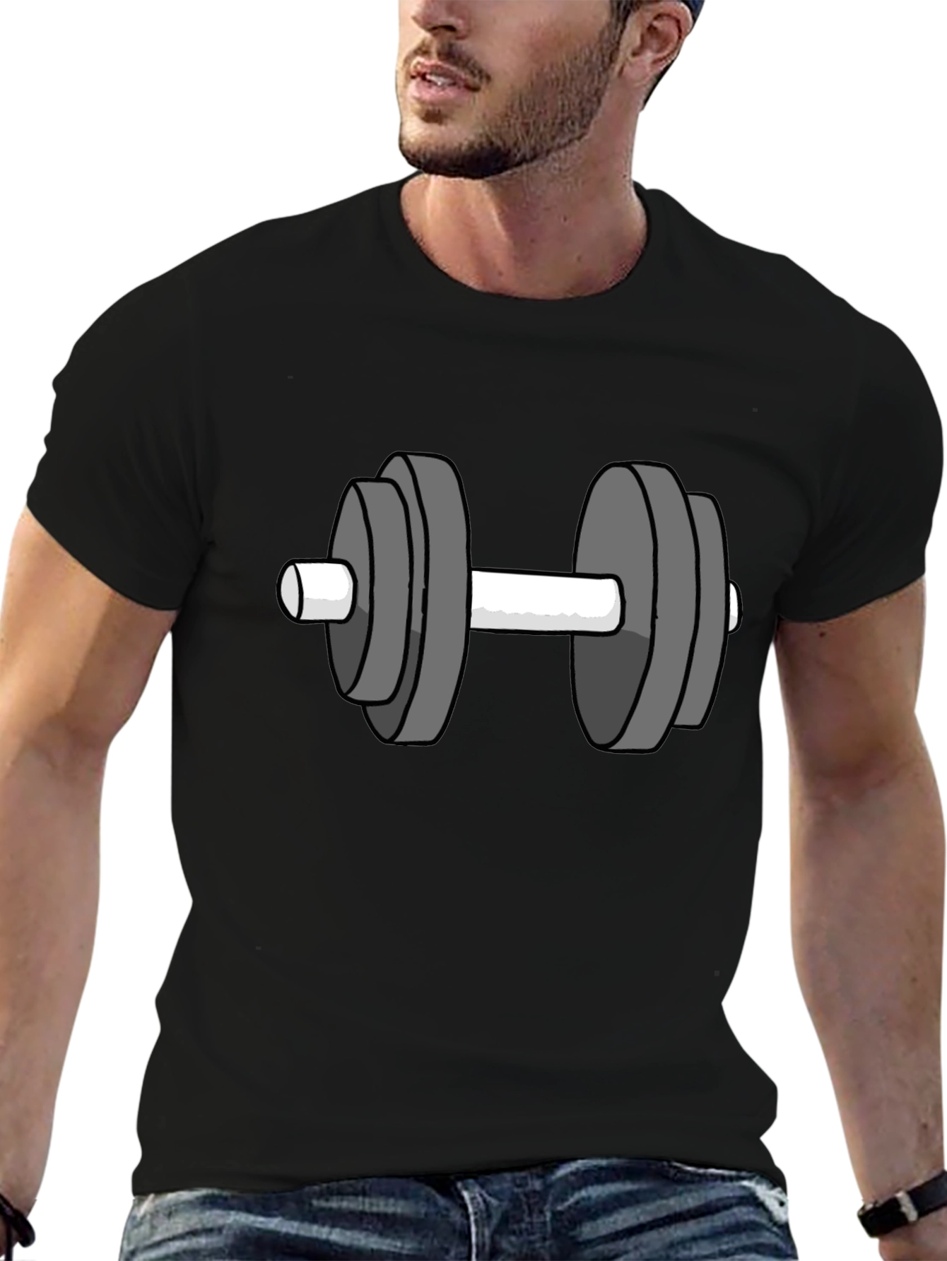 Workout Graphic Tee - Dumbbell Design