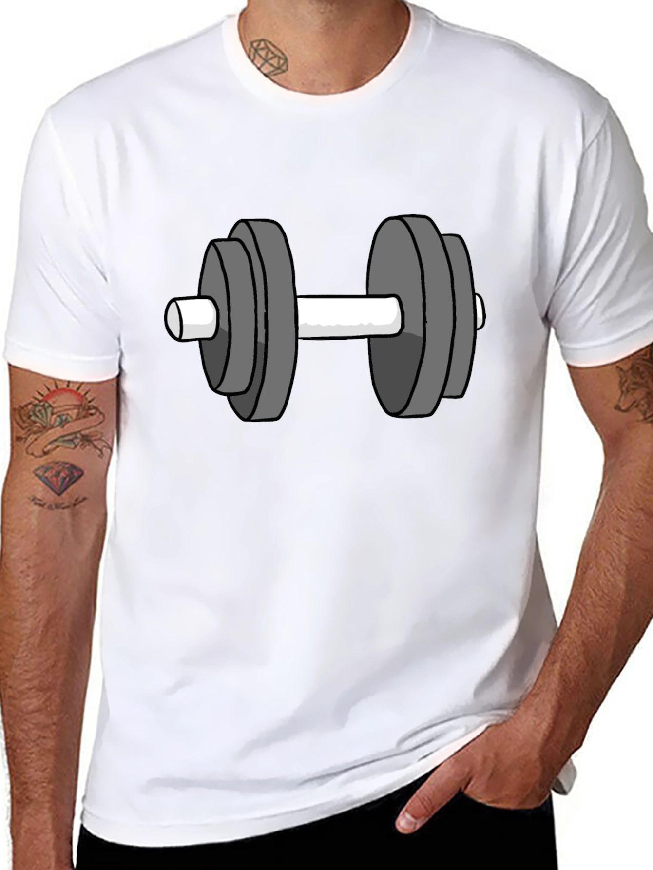Workout Graphic Tee - Dumbbell Design