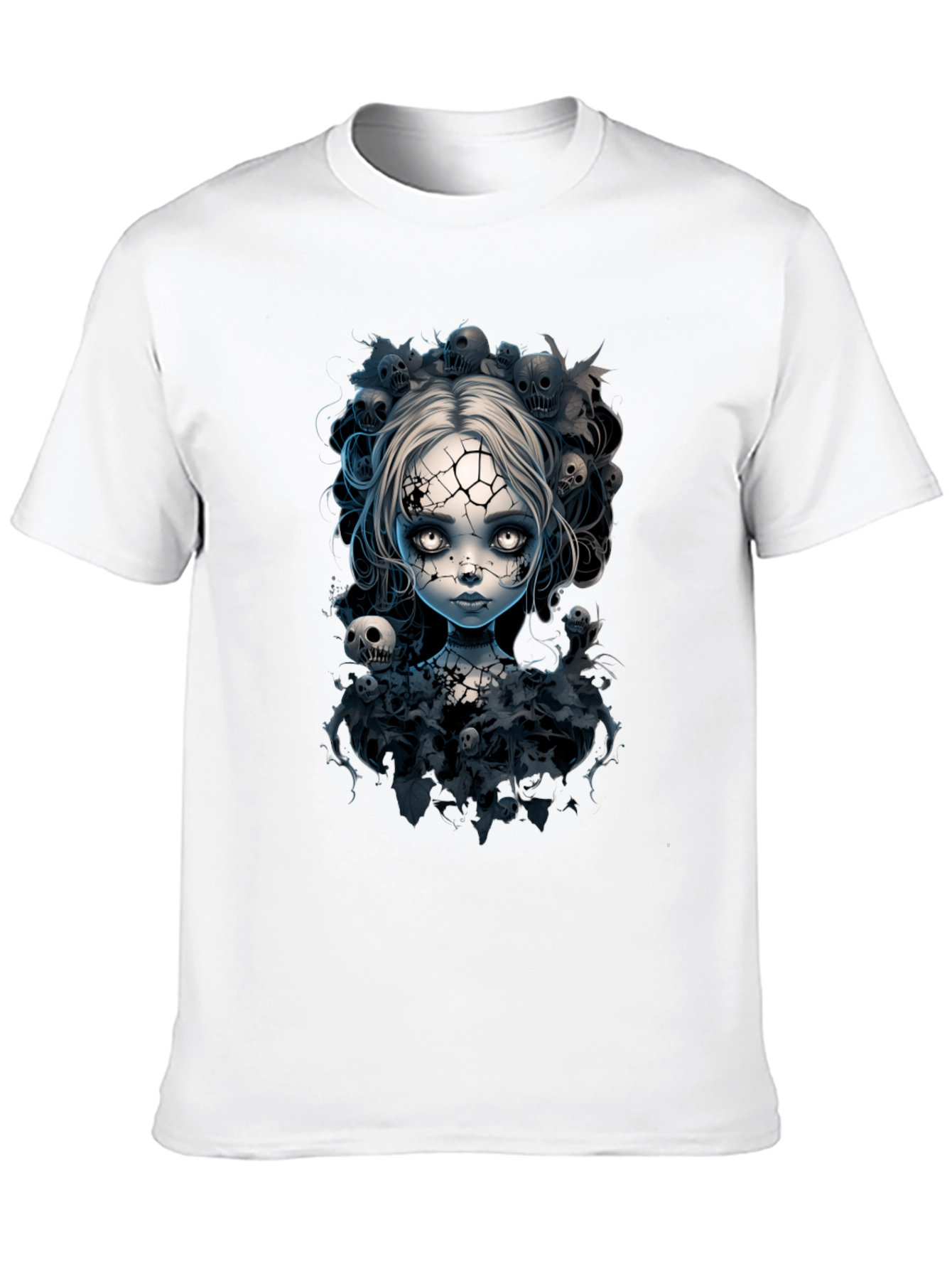 Cracked Doll T-Shirt - Goth Halloween Tee