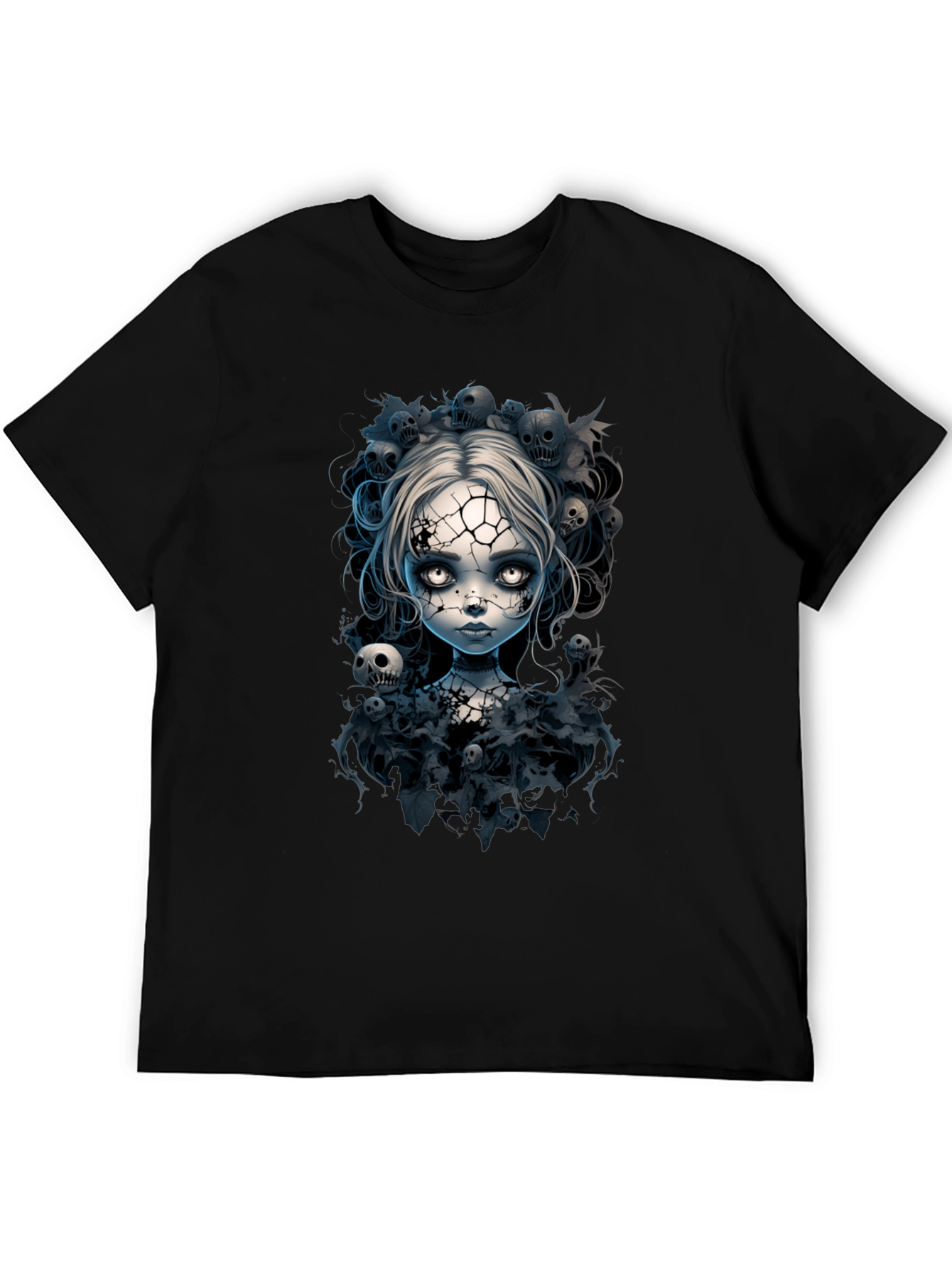 Cracked Doll T-Shirt - Goth Halloween Tee