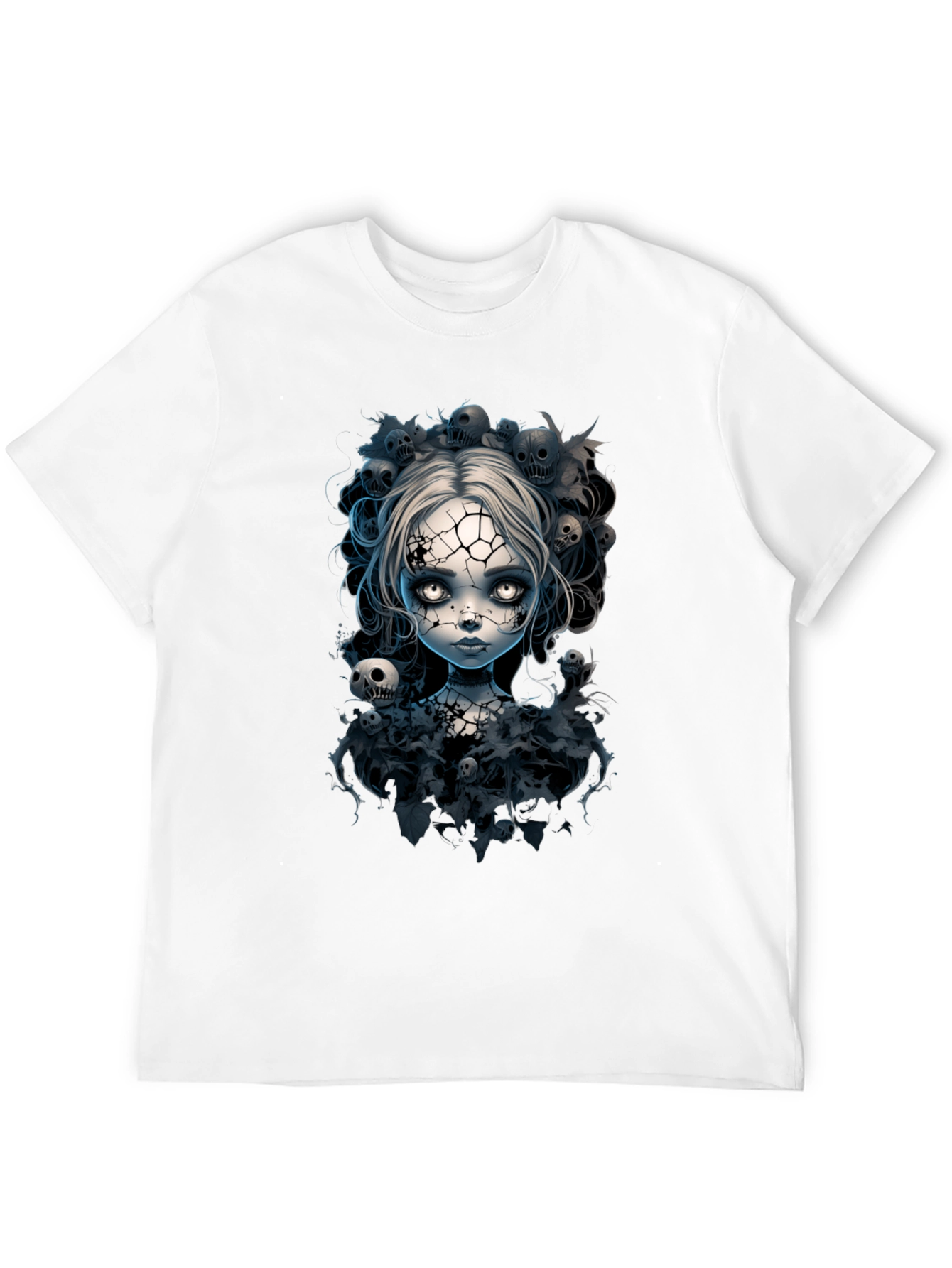 Cracked Doll T-Shirt - Goth Halloween Tee
