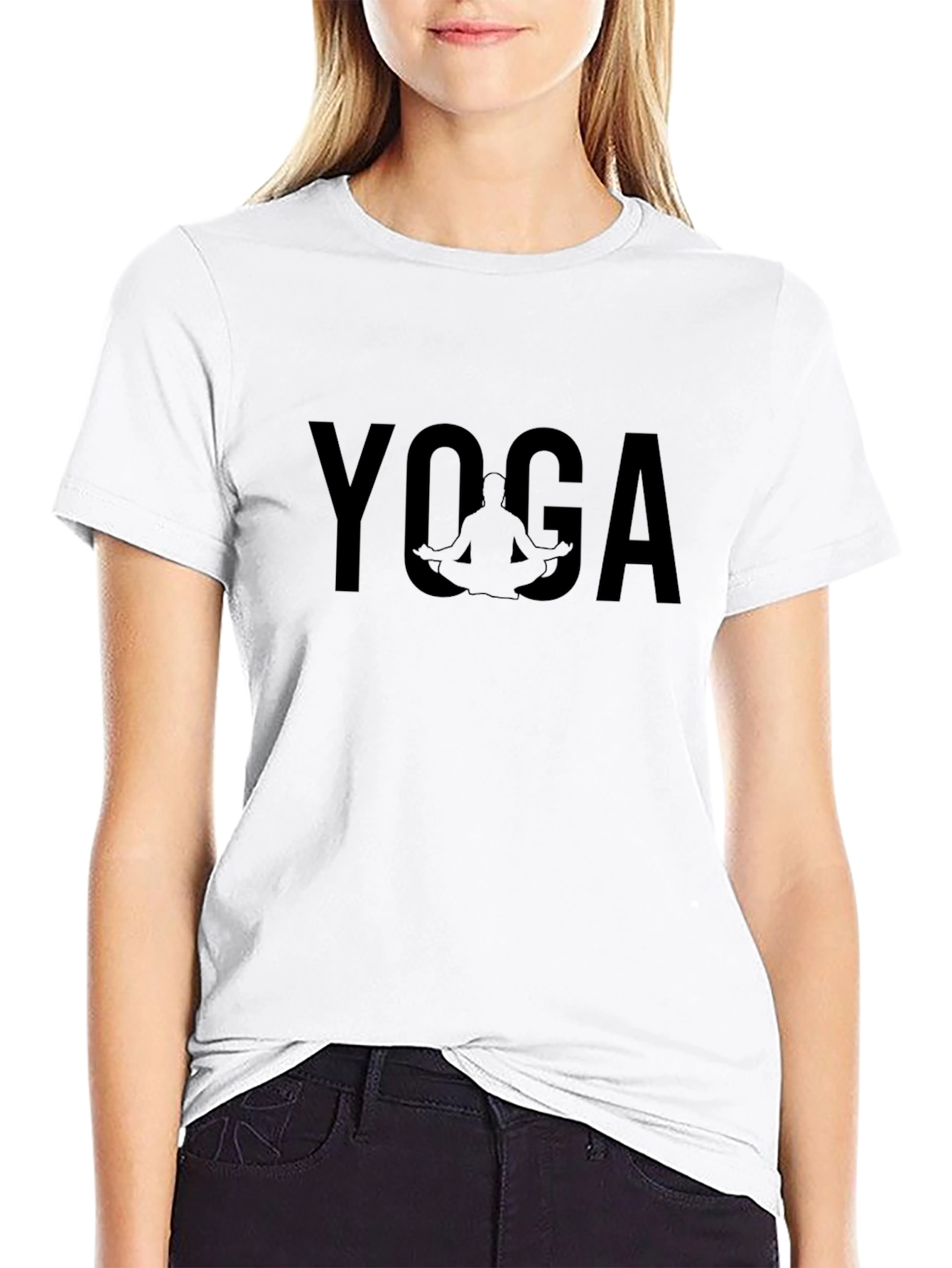 Yoga Silhouette Graphic Tee - Soft Cotton Blend