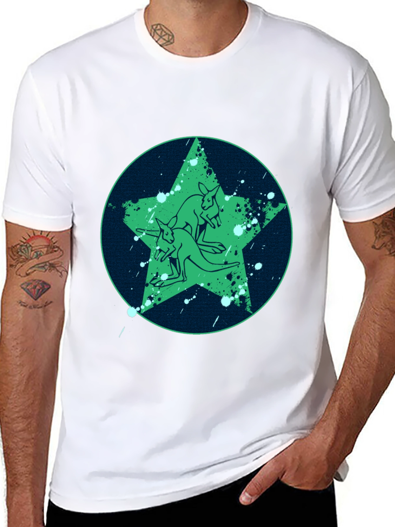 Kangaroo Star Graphic Tee - Cool Casual Style